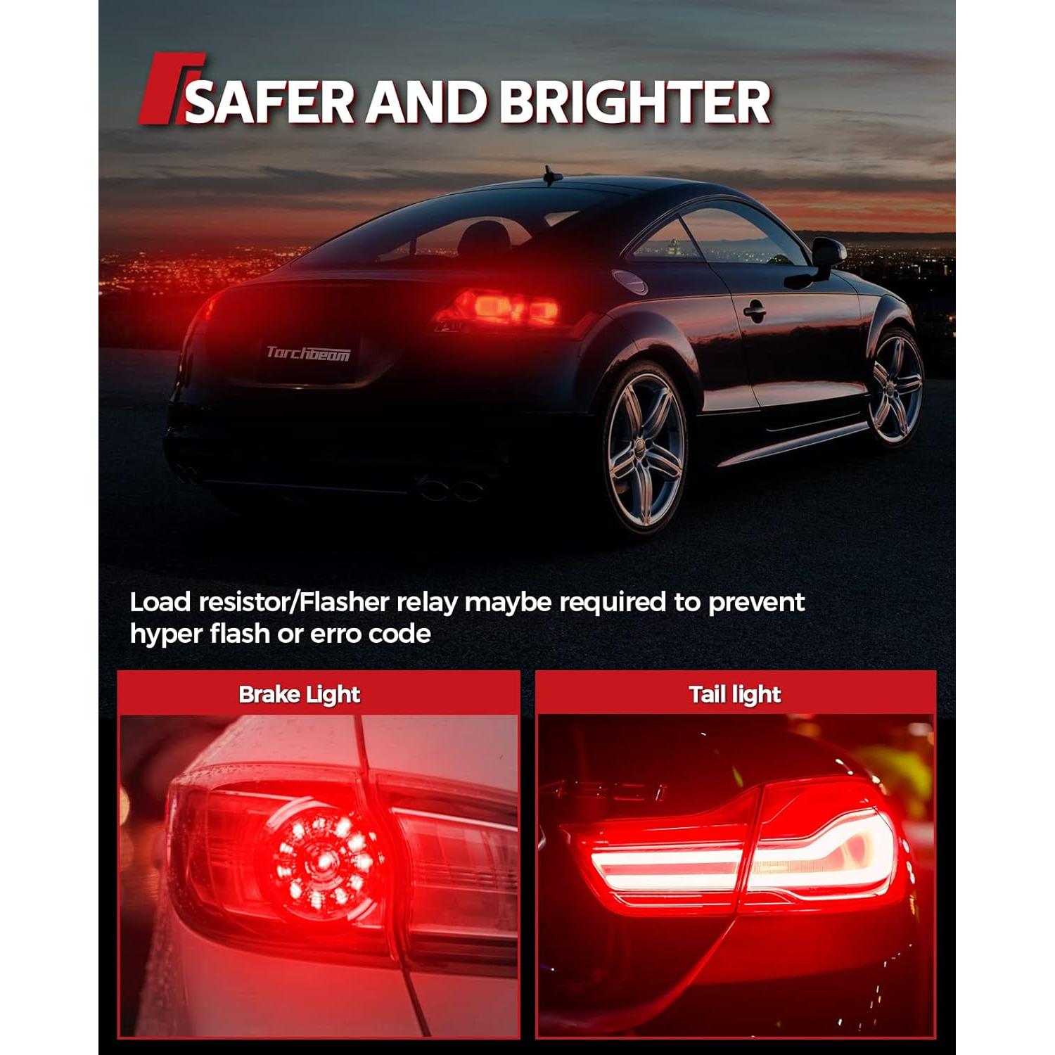 Bombillas LED Rojas Torchbeam 3157 3156 1800 LM para Automóviles