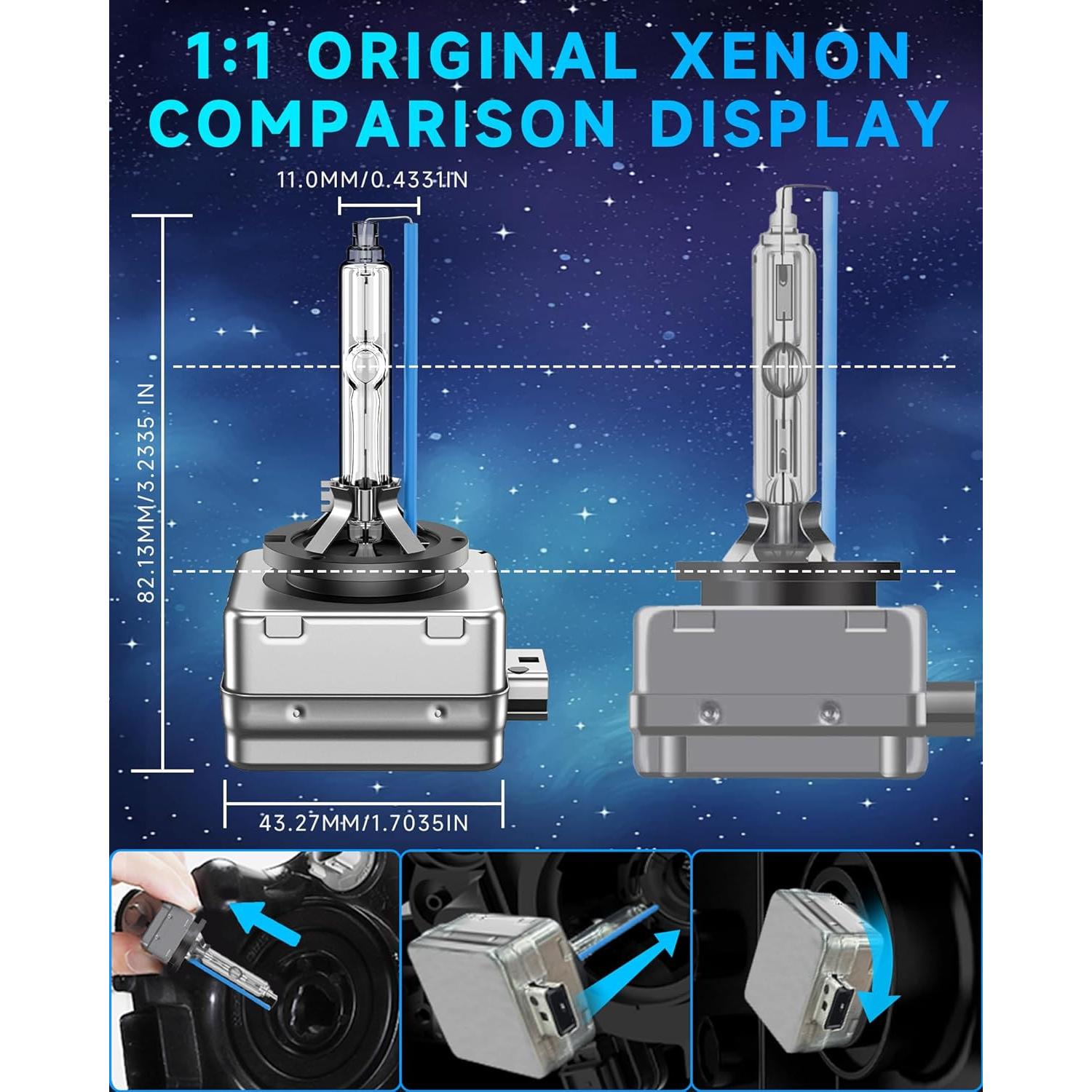 Bombillas D1S HID Xenón SENROBO 8000K para BMW 2007-2019