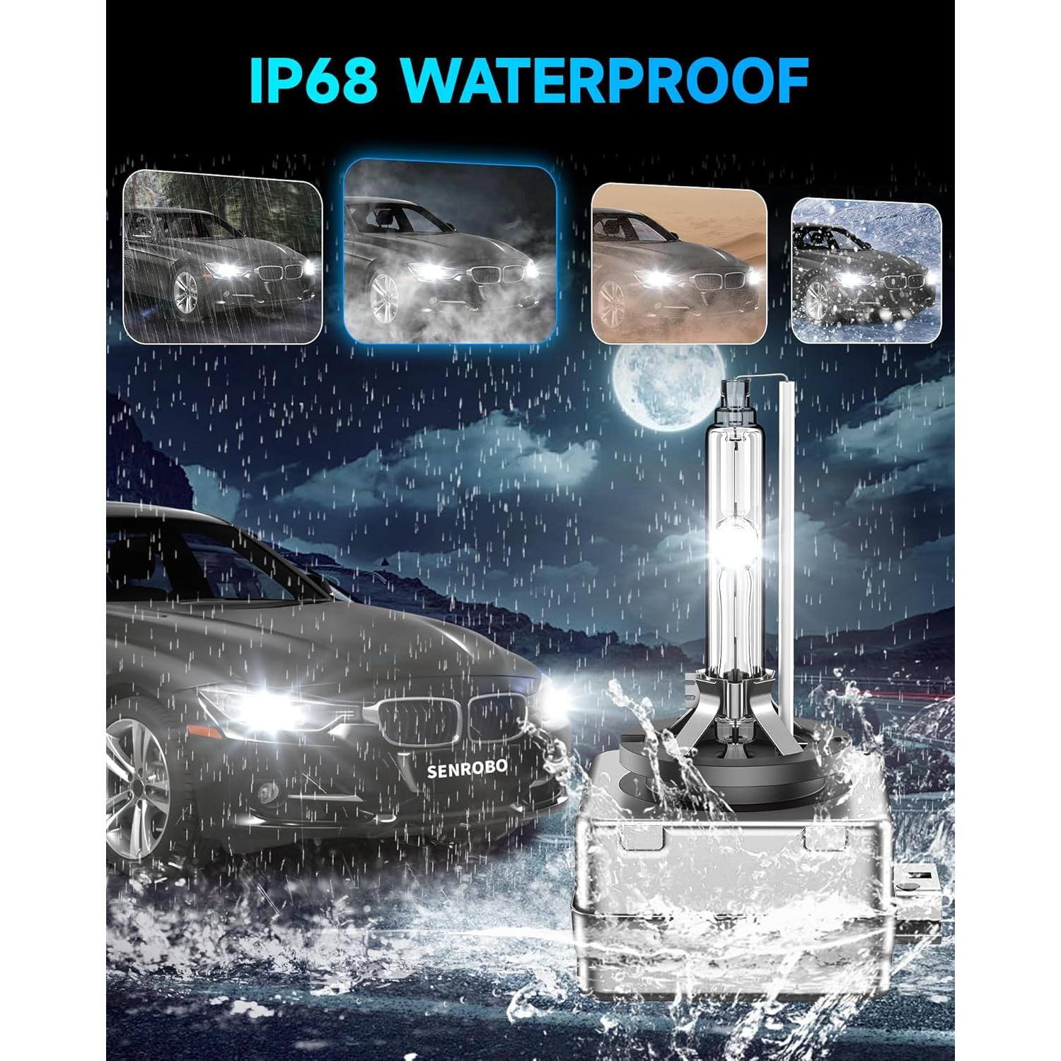 Bombillas D1S HID Xenón SENROBO 6000K para BMW 2007-2019