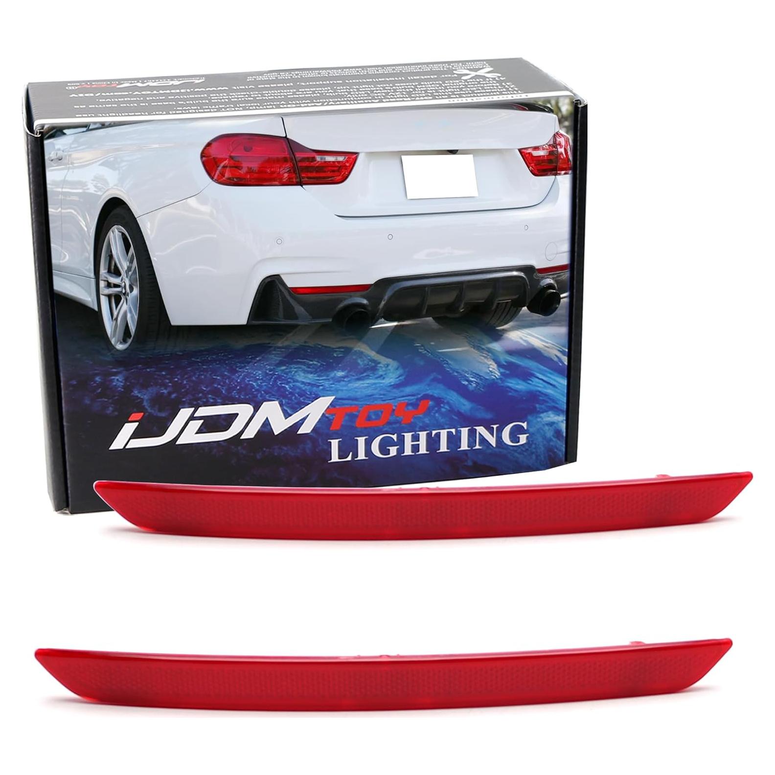 Lentes de Reflector Rojo iJDMTOY para Parachoques BMW M-Sport 2014-2020