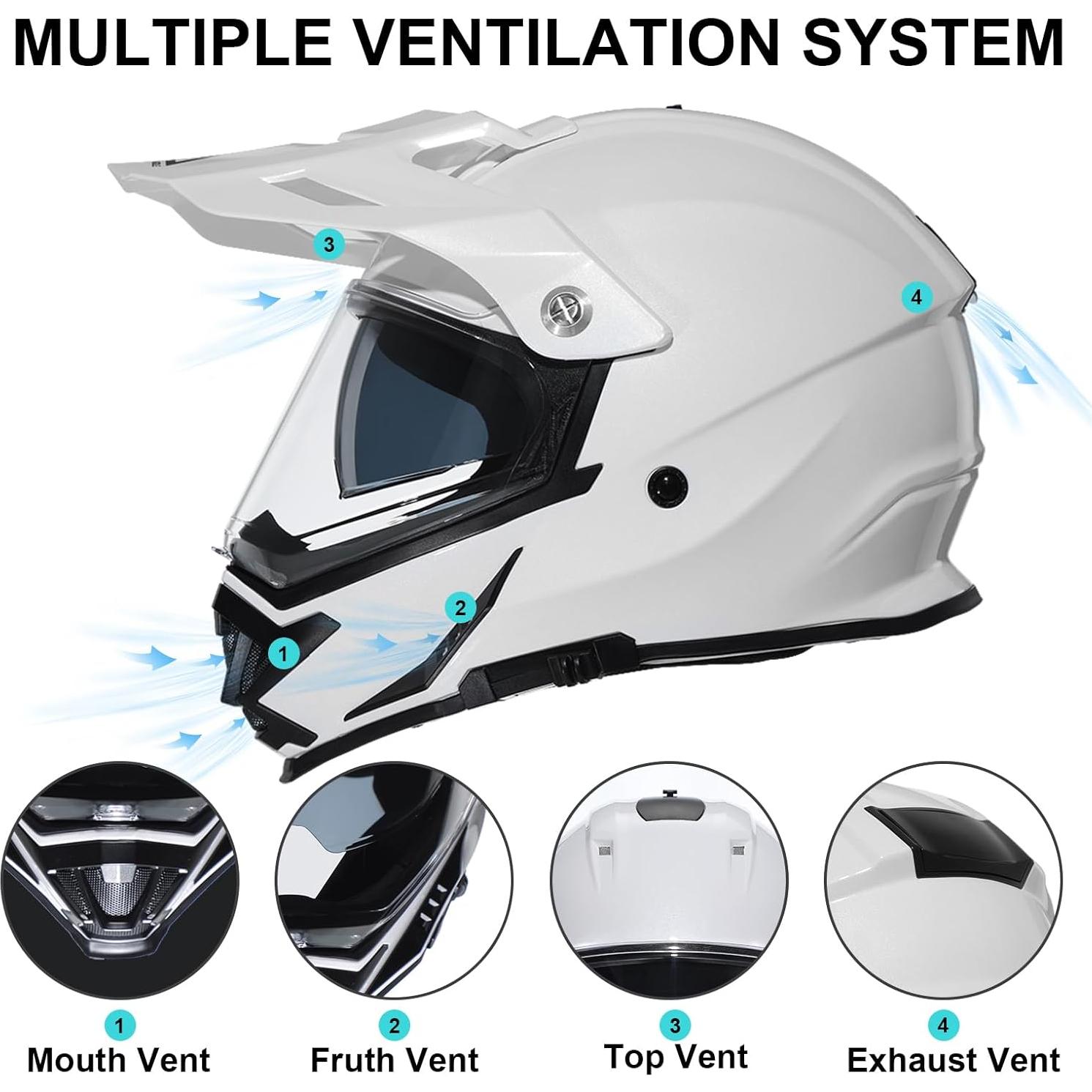 Casco Triangle AH609 Dual Sport para Motocicleta Grande