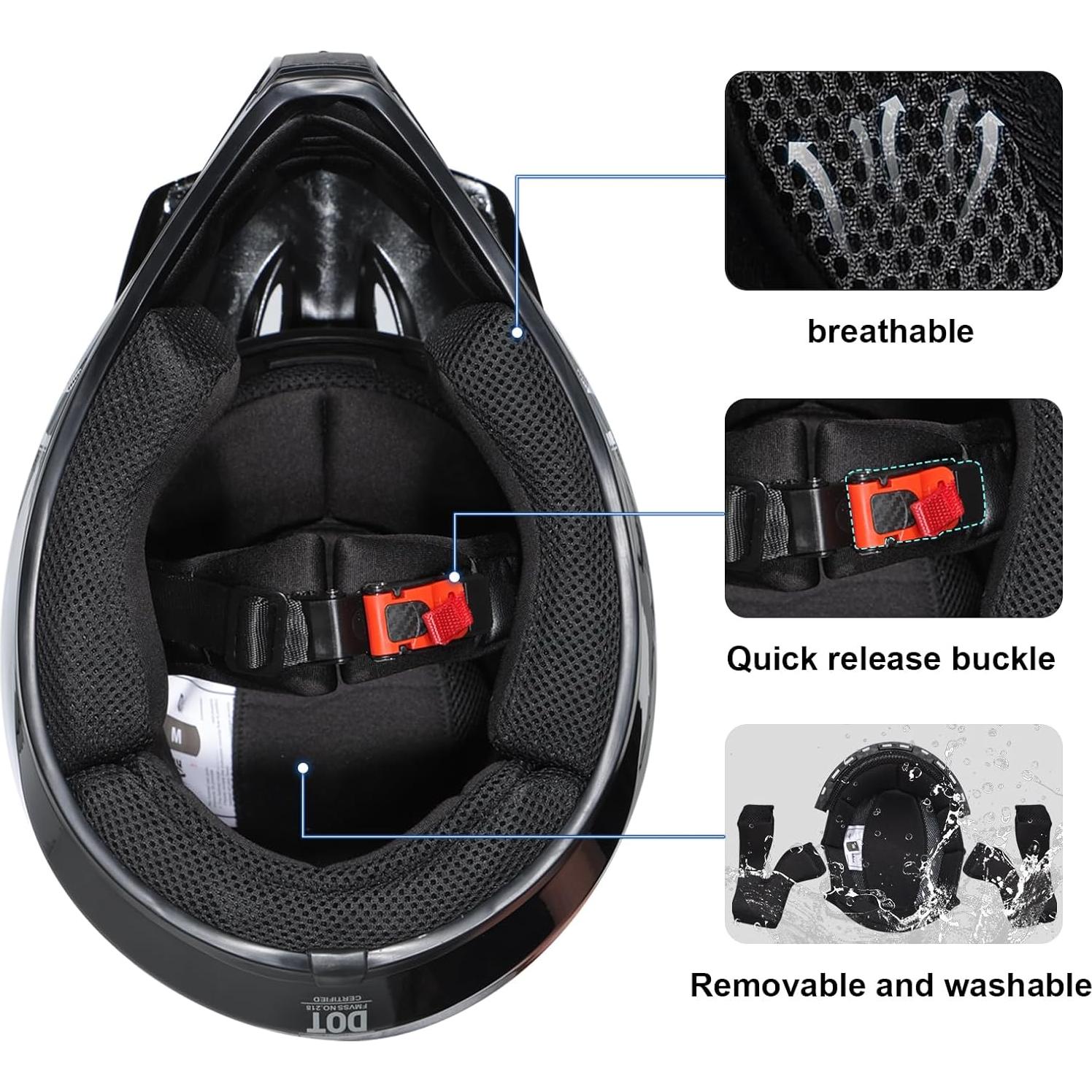 Casco Triangle AH609 Dual Sport para Motocicleta Grande