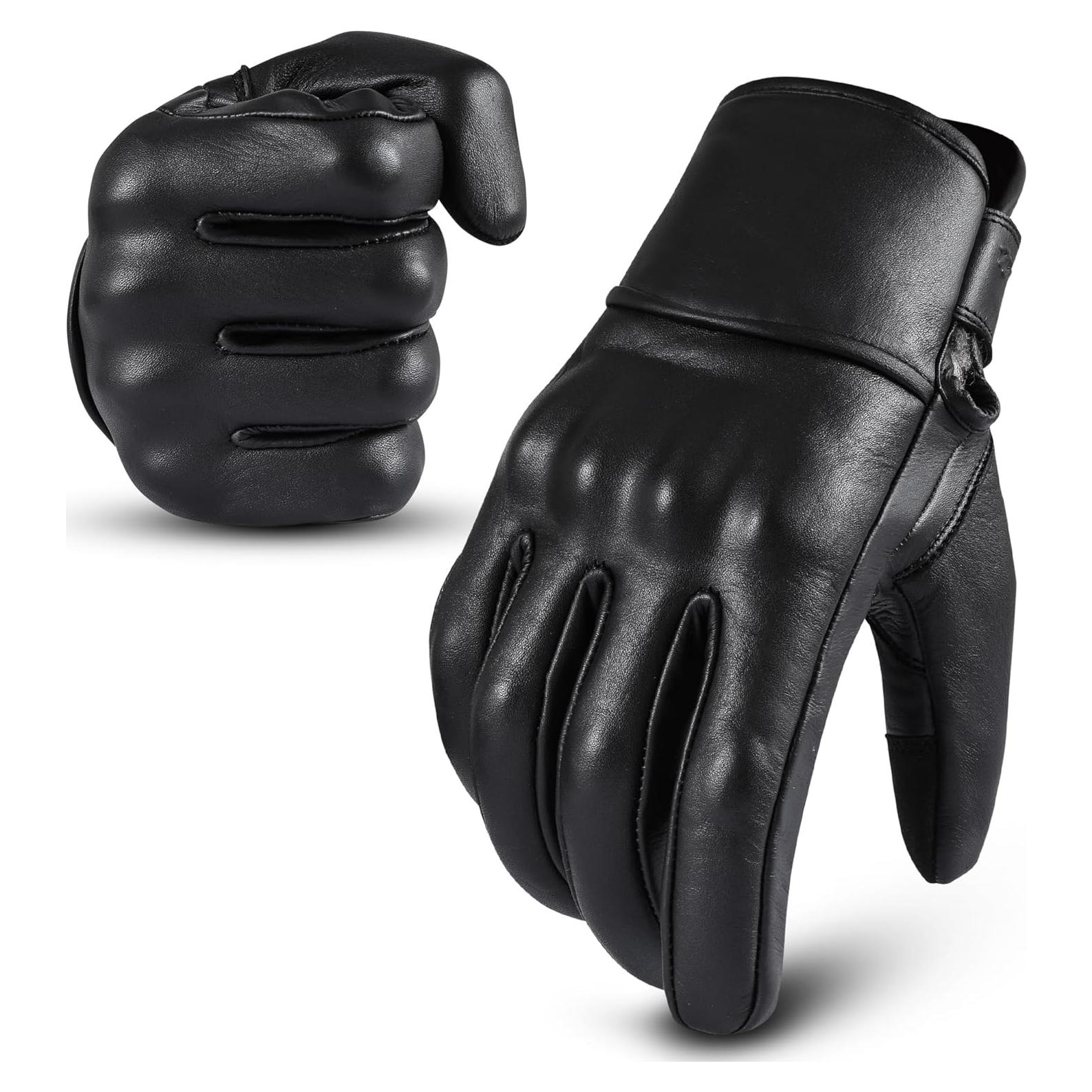 Guantes de Motocicleta de Cuero aaasportx - Táctiles y Antideslizantes