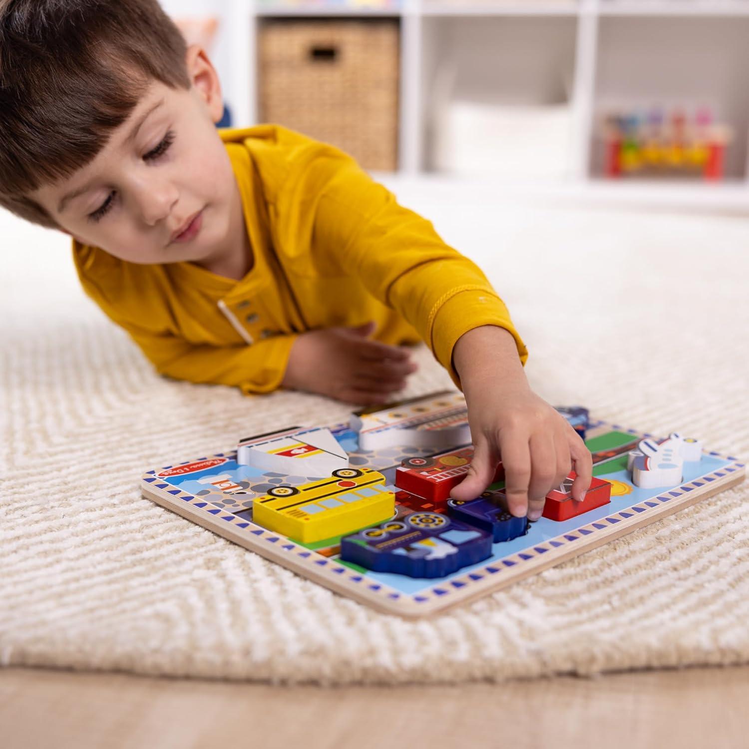 Rompecabezas de Madera Melissa & Doug Vehículos 9 Piezas