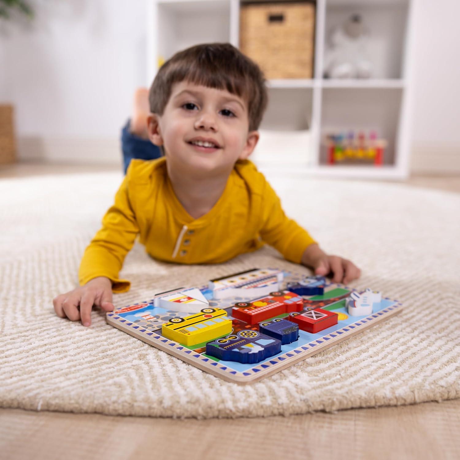 Rompecabezas de Madera Melissa & Doug Vehículos 9 Piezas