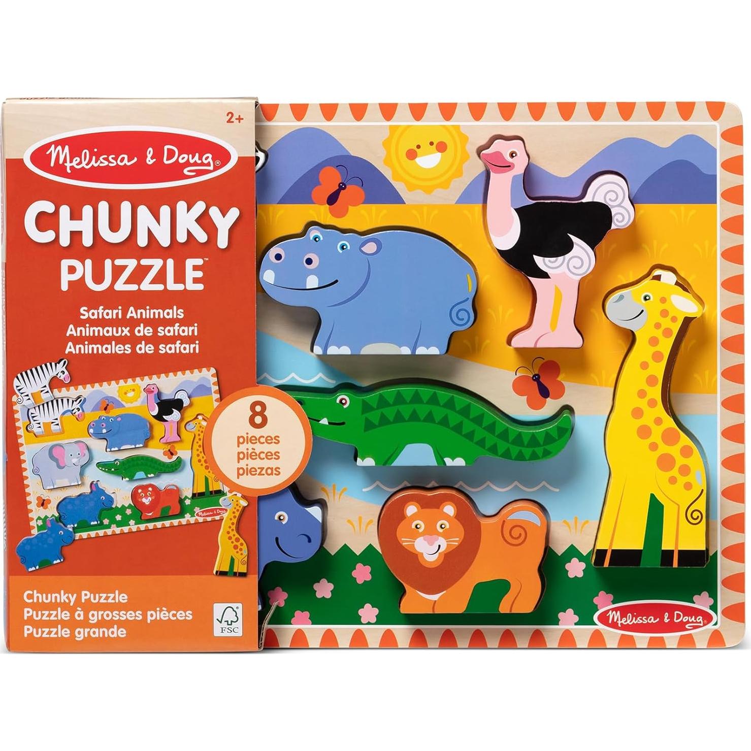 Rompecabezas de Madera Safari Melissa & Doug - 8 Piezas