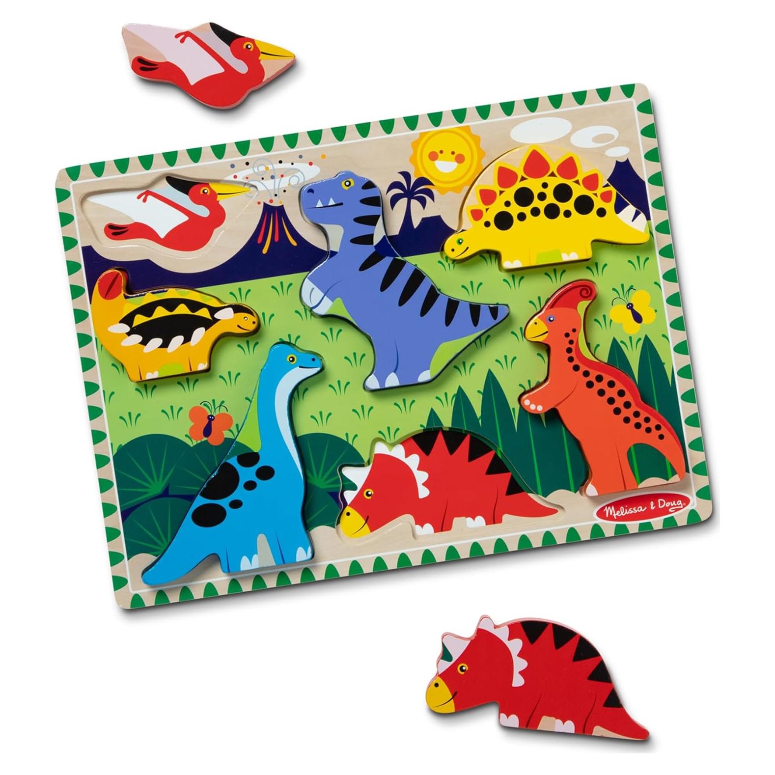 Rompecabezas de Madera Melissa & Doug Dinosaurios 7 Piezas