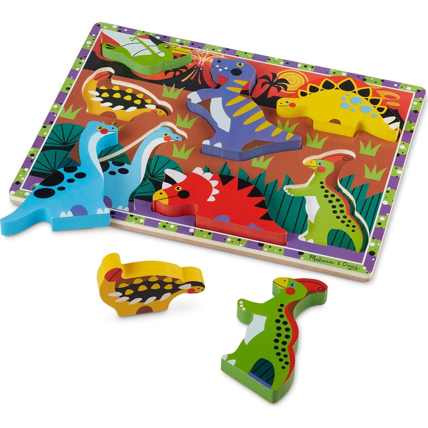 Rompecabezas de Madera Melissa & Doug Dinosaurios 7 Piezas