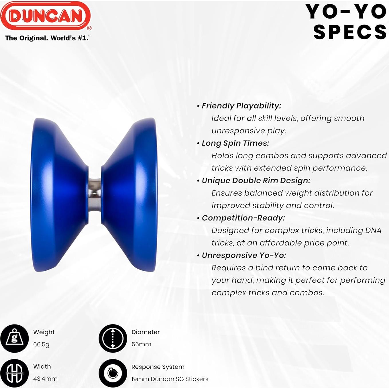 Yo-Yo Duncan Windrunner Rojo con Salpicaduras Doradas