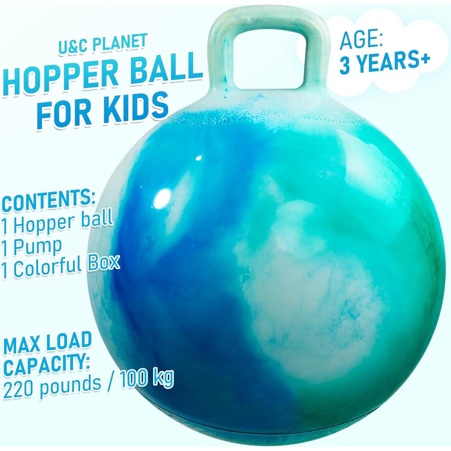 Pelota Saltarina U&C Planet 45 cm con Mango para Niños