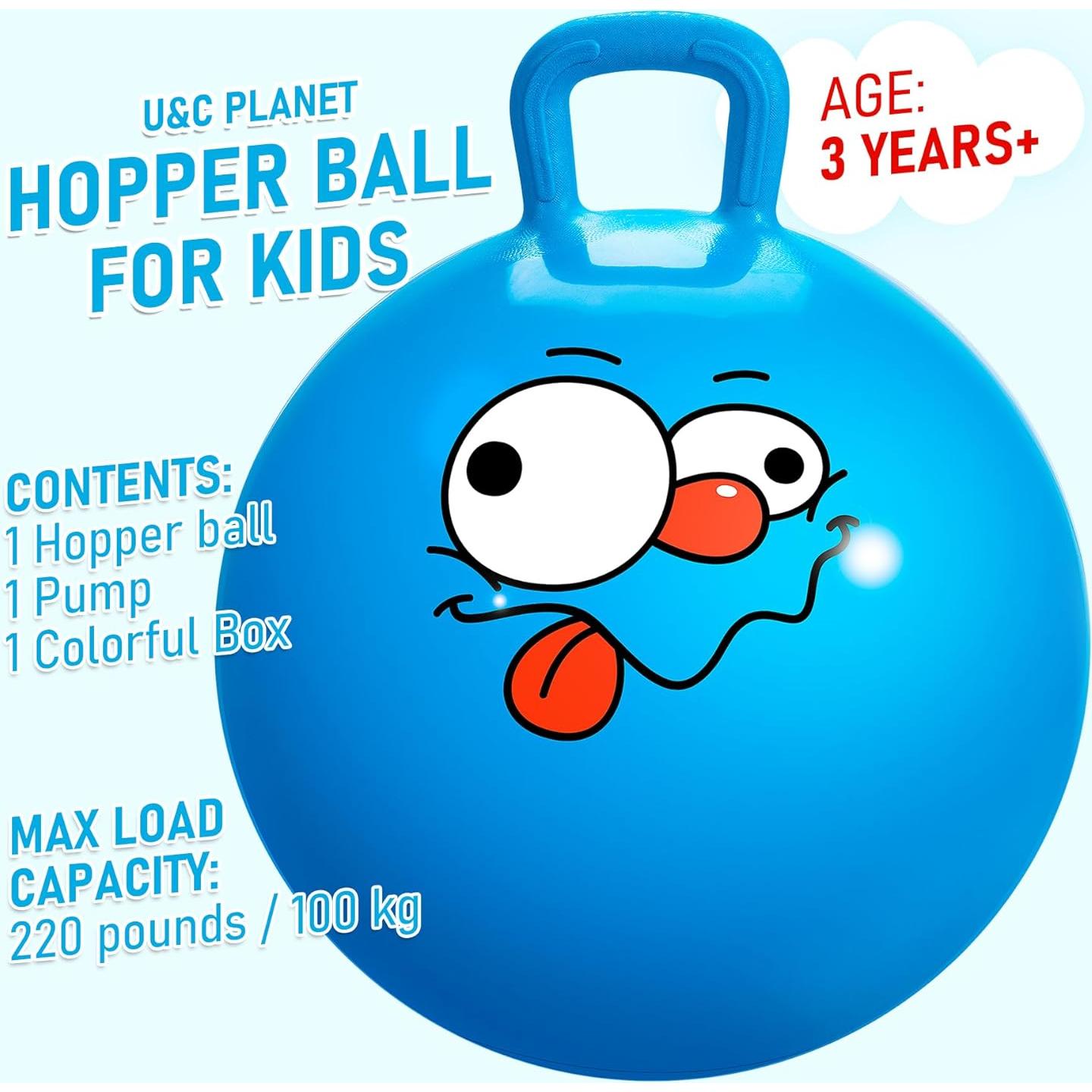 Pelota de Salto U&C 50 cm Azul para Niños 5-9 Años