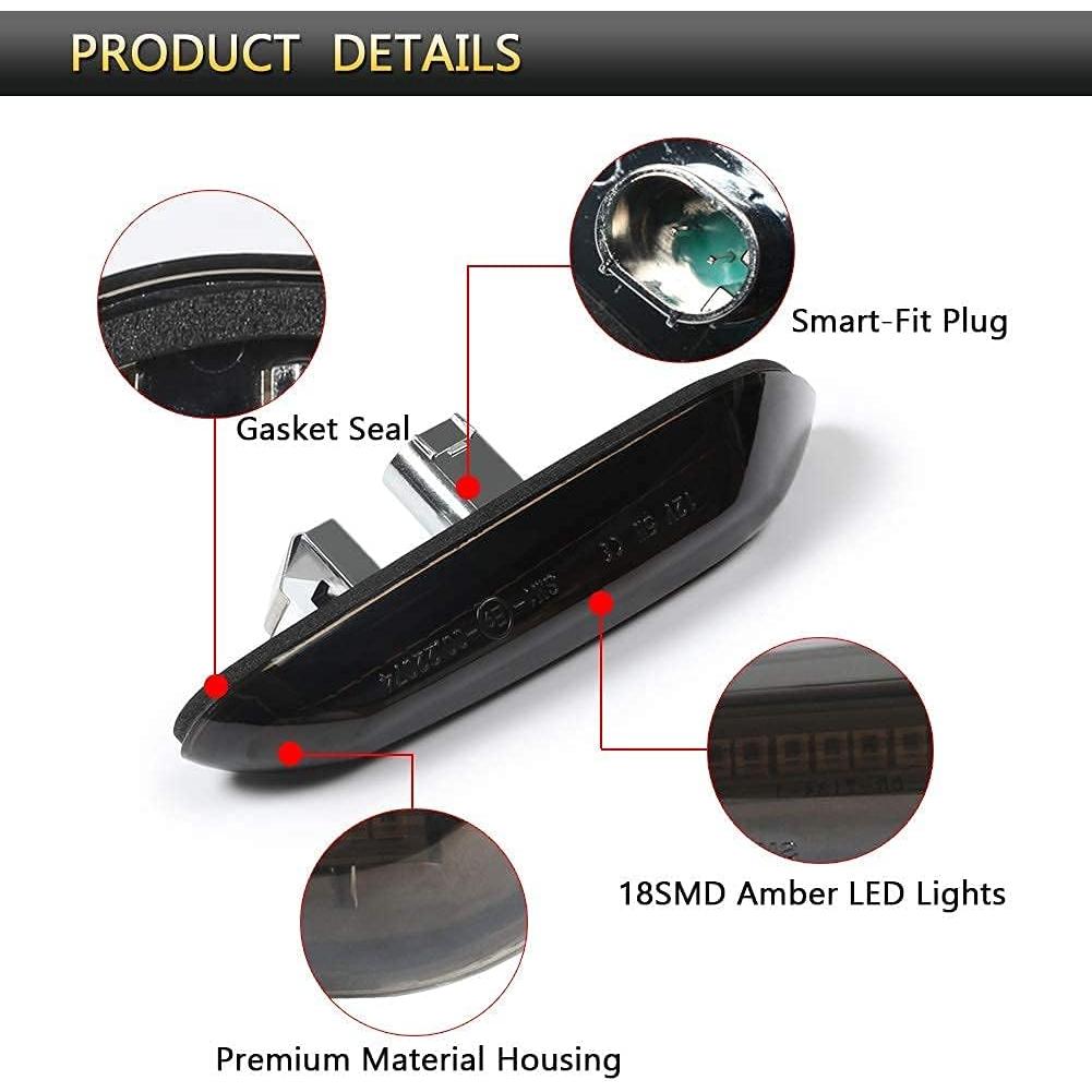 Luz de Señal de Giro LED Gempro Ámbar Secuencial 2 Pcs