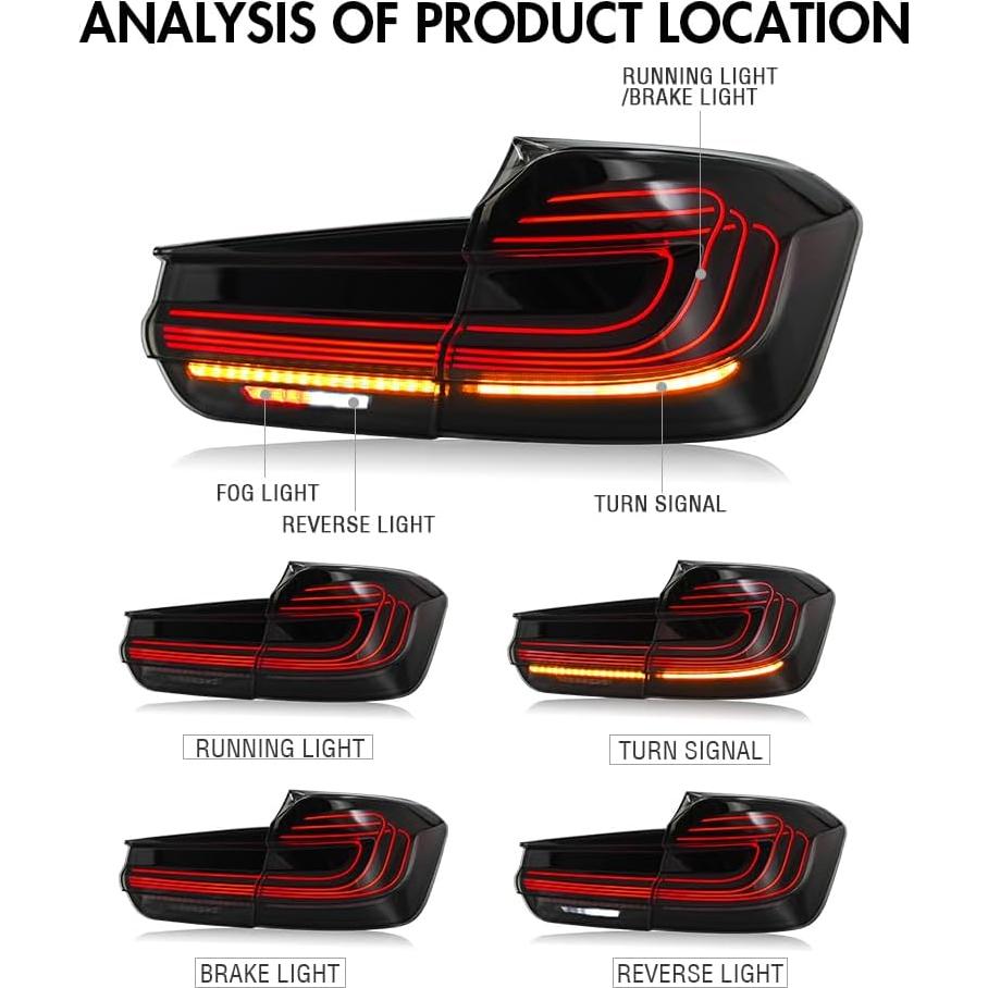 Luces Traseras BMW 3-Series M3 F30 F35 2013-2018 Rojo Ahumado