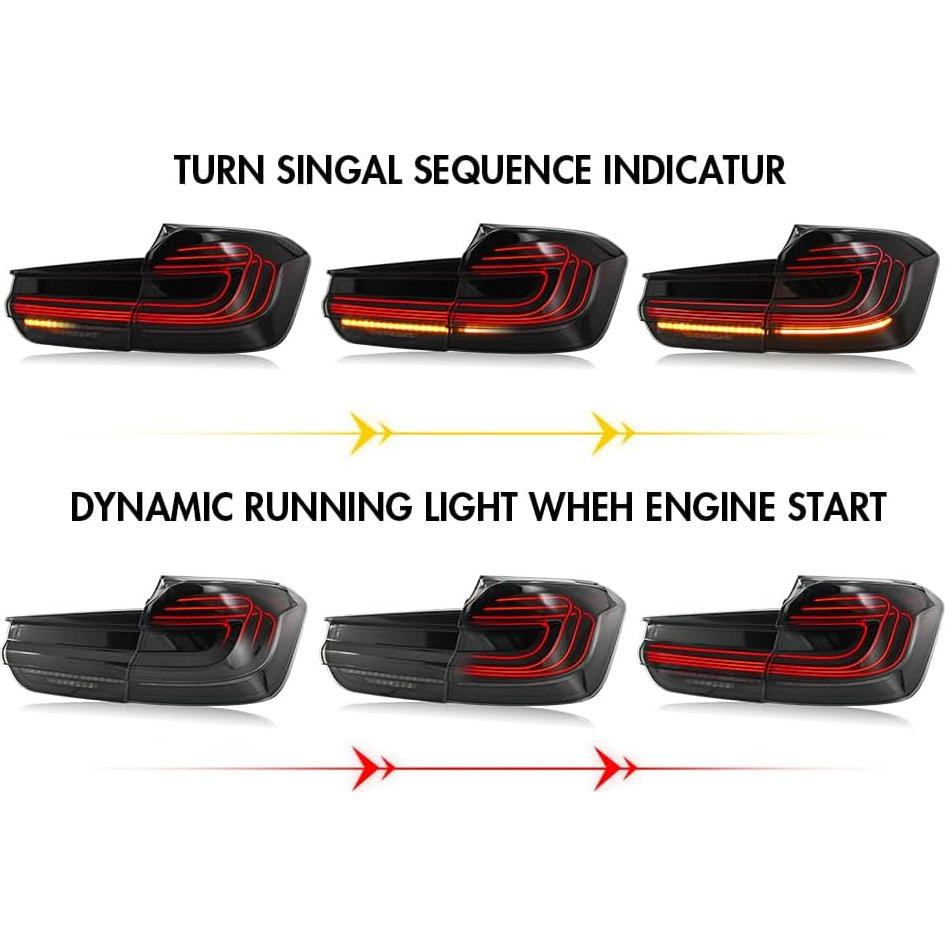 Luces Traseras BMW 3-Series M3 F30 F35 2013-2018 Rojo Ahumado