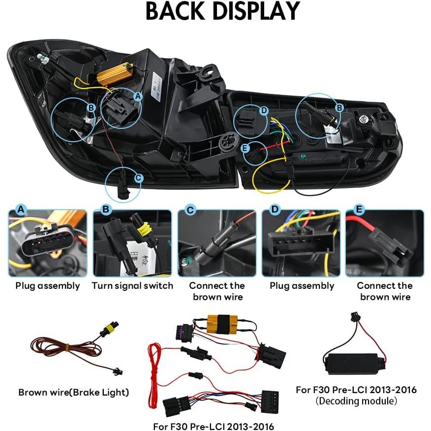 Luces Traseras BMW 3-Series M3 F30 F35 2013-2018 Rojo Ahumado