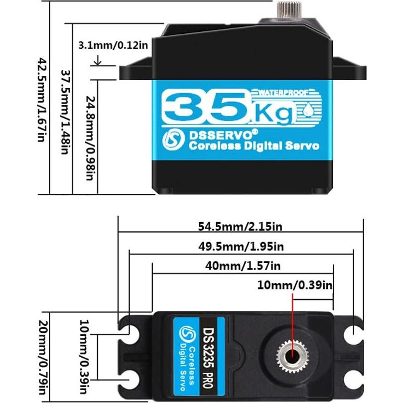 Servo RC 35kg ANNIMOS DS3235 PRO Metálico Impermeable