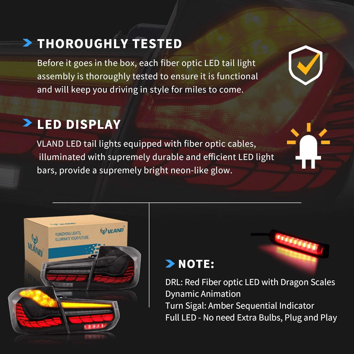 Luces Traseras OLED VLAND para BMW F30 F35 F80 2013-2018