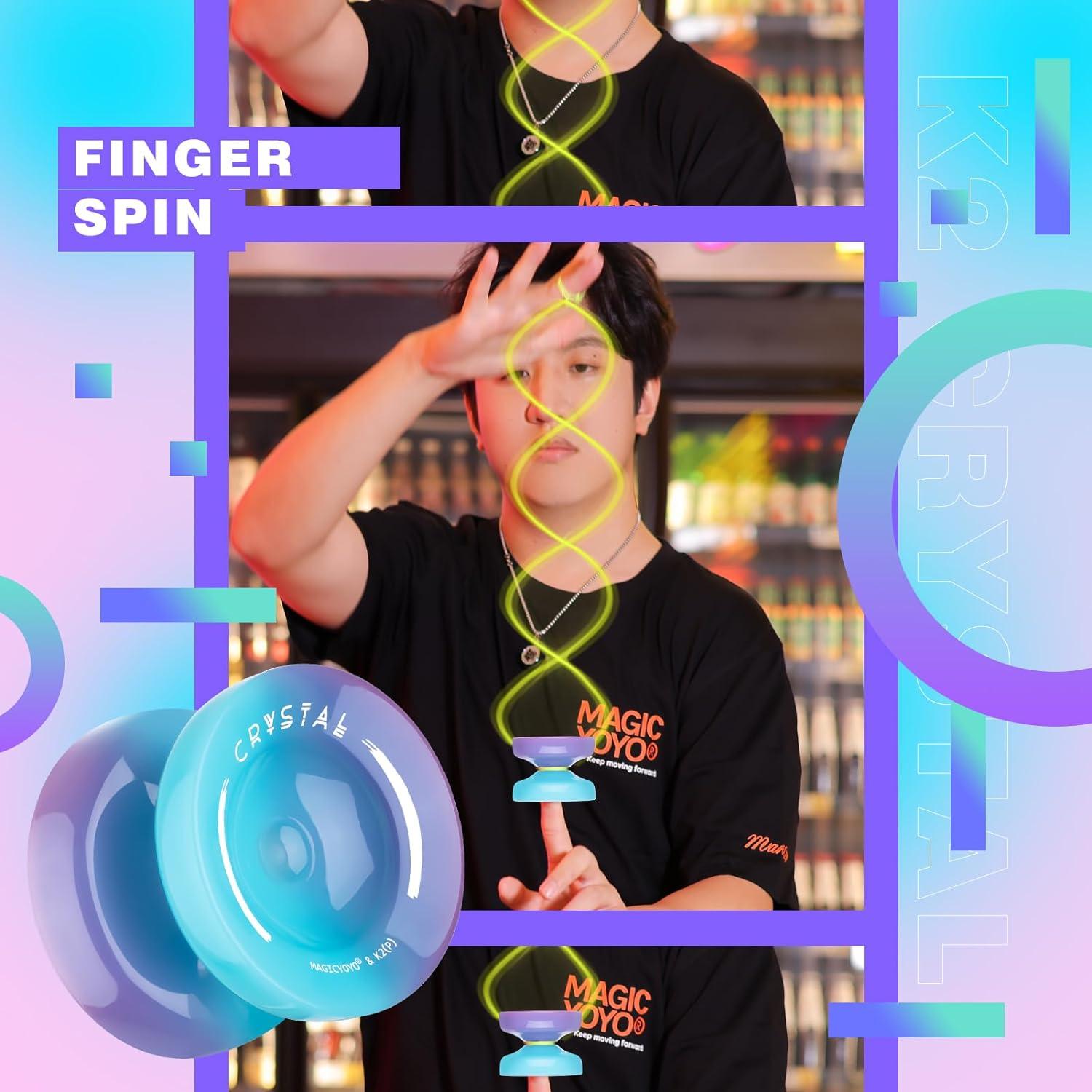 Yoyo K2 Profesional Cristal Azul Púrpura para Niños y Adultos