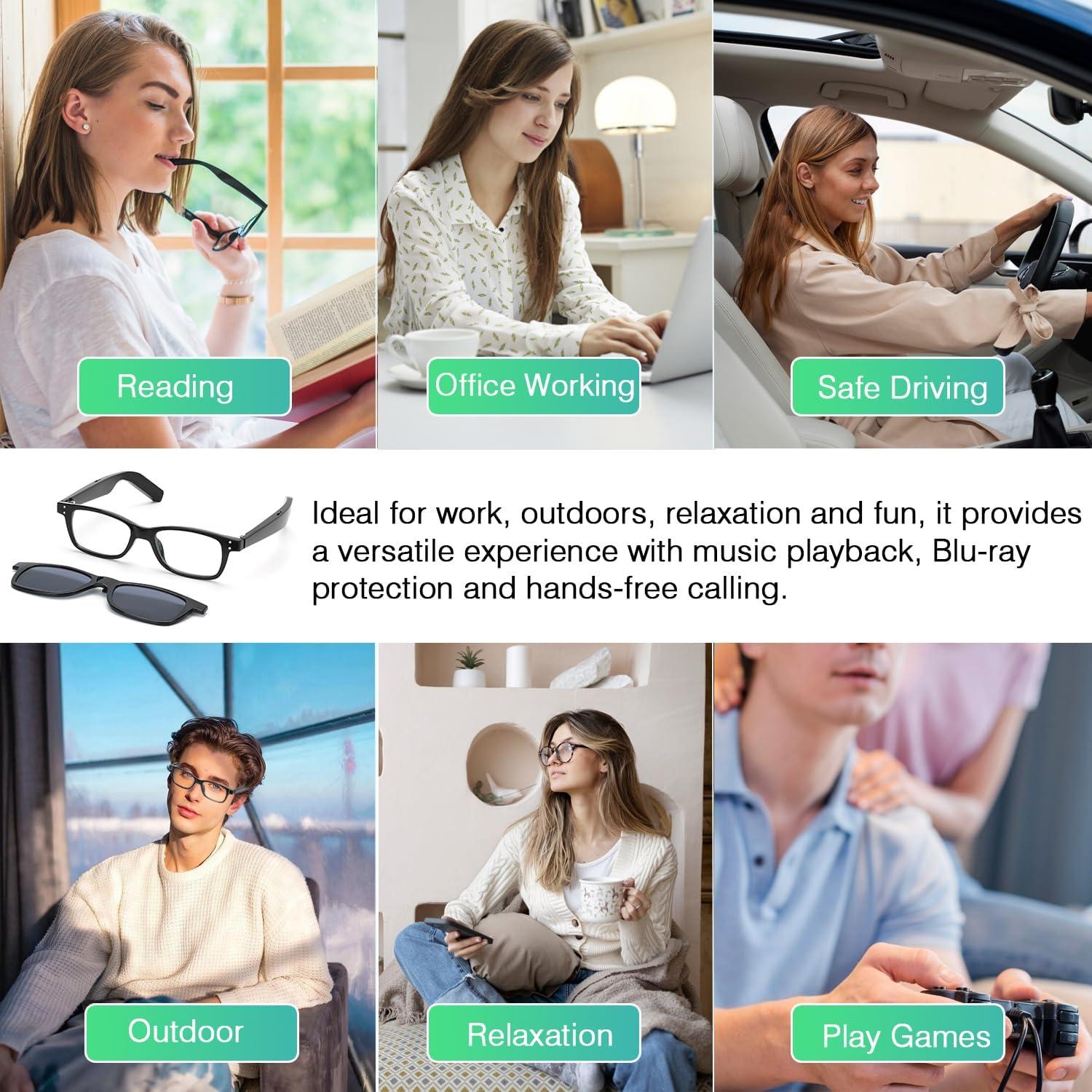 Gafas Inteligentes Bluetooth KX36 con Altavoces y Lentes UV400