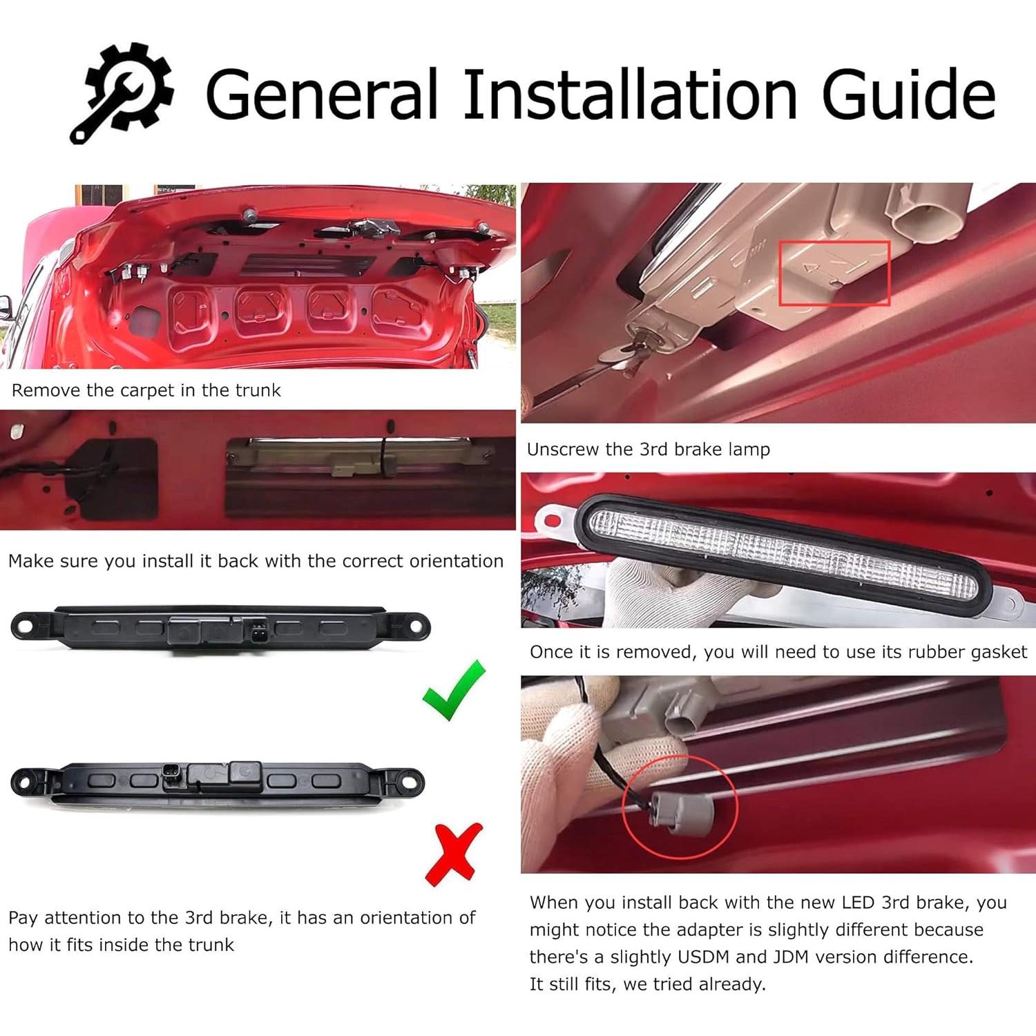 Luz de Freno LED Tercera iJDMTOY Ahumada para Mitsubishi Lancer 2008-2016
