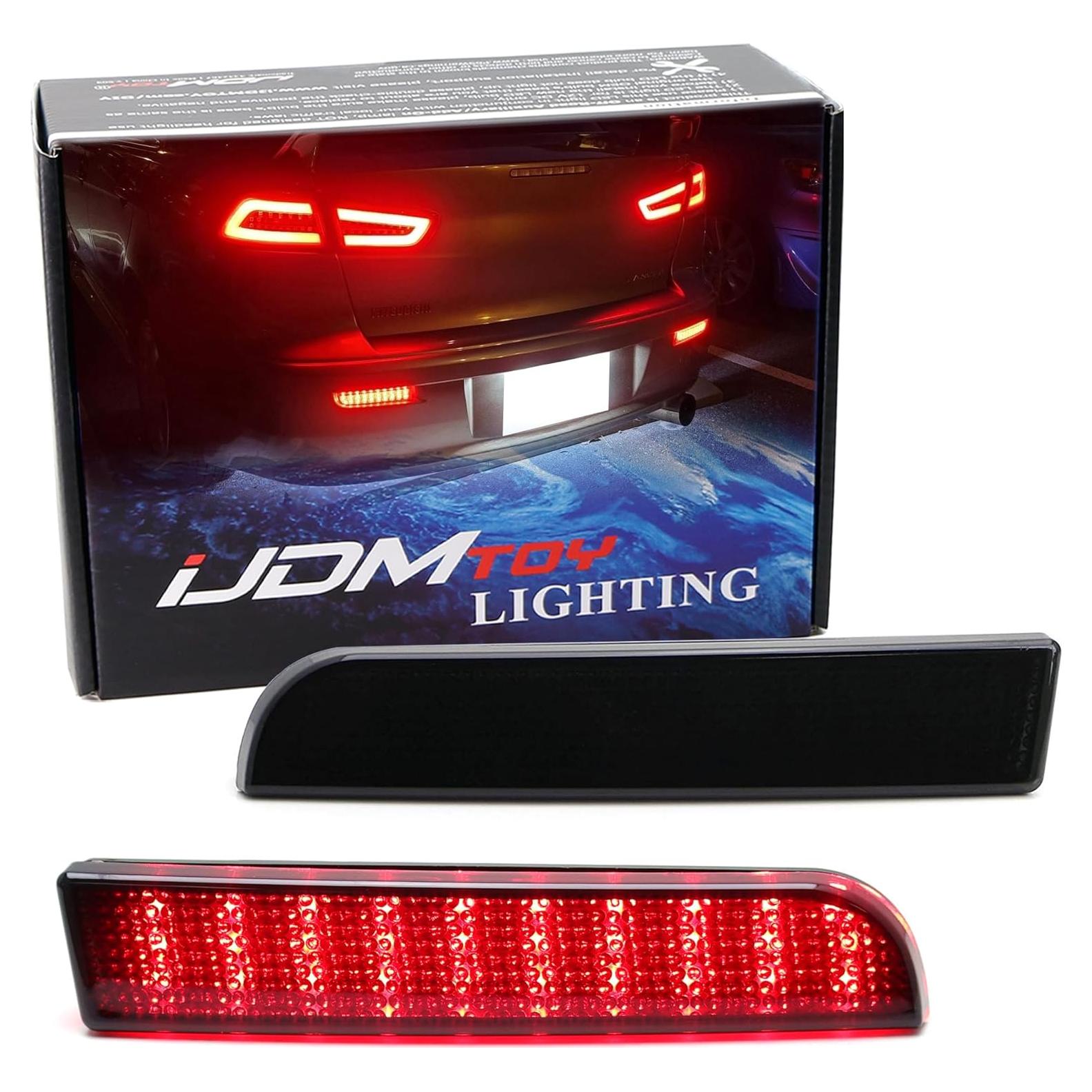 Luces Reflectoras LED Parachoques iJDMTOY Ahumadas para Mitsubishi