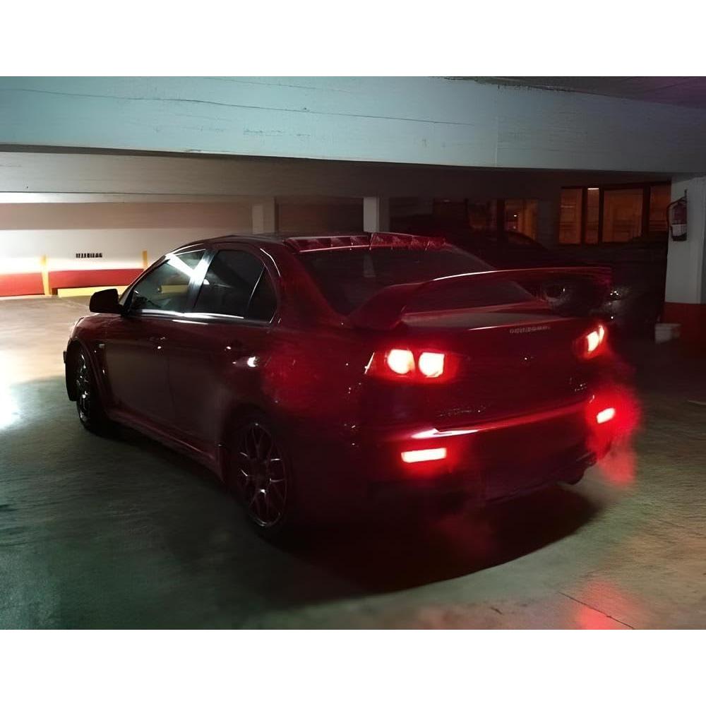 Luces Reflectoras LED Parachoques iJDMTOY Ahumadas para Mitsubishi