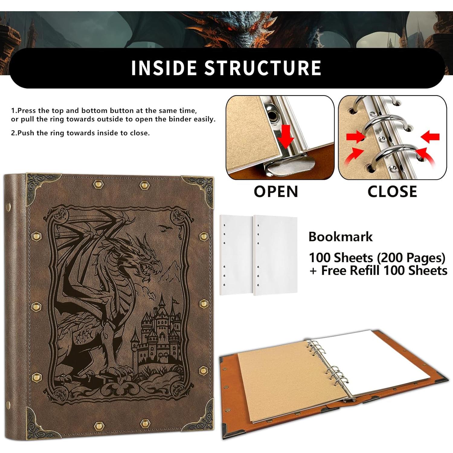 Cuaderno DND DUROTAN A5 400 Páginas Cuero Dragón