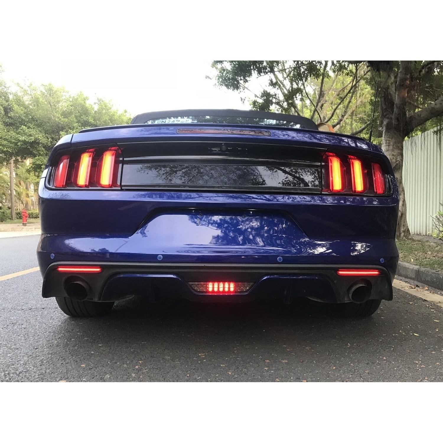Luces Reflectoras LED Rojas iJDMTOY 36-SMD para Ford Mustang 2015-2017
