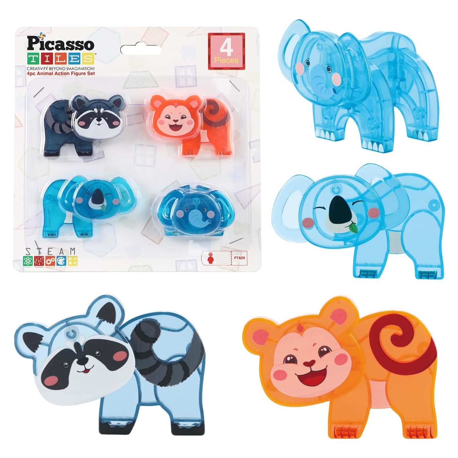 PicassoTiles Juego de Animales Magnéticos 4 Piezas 3+