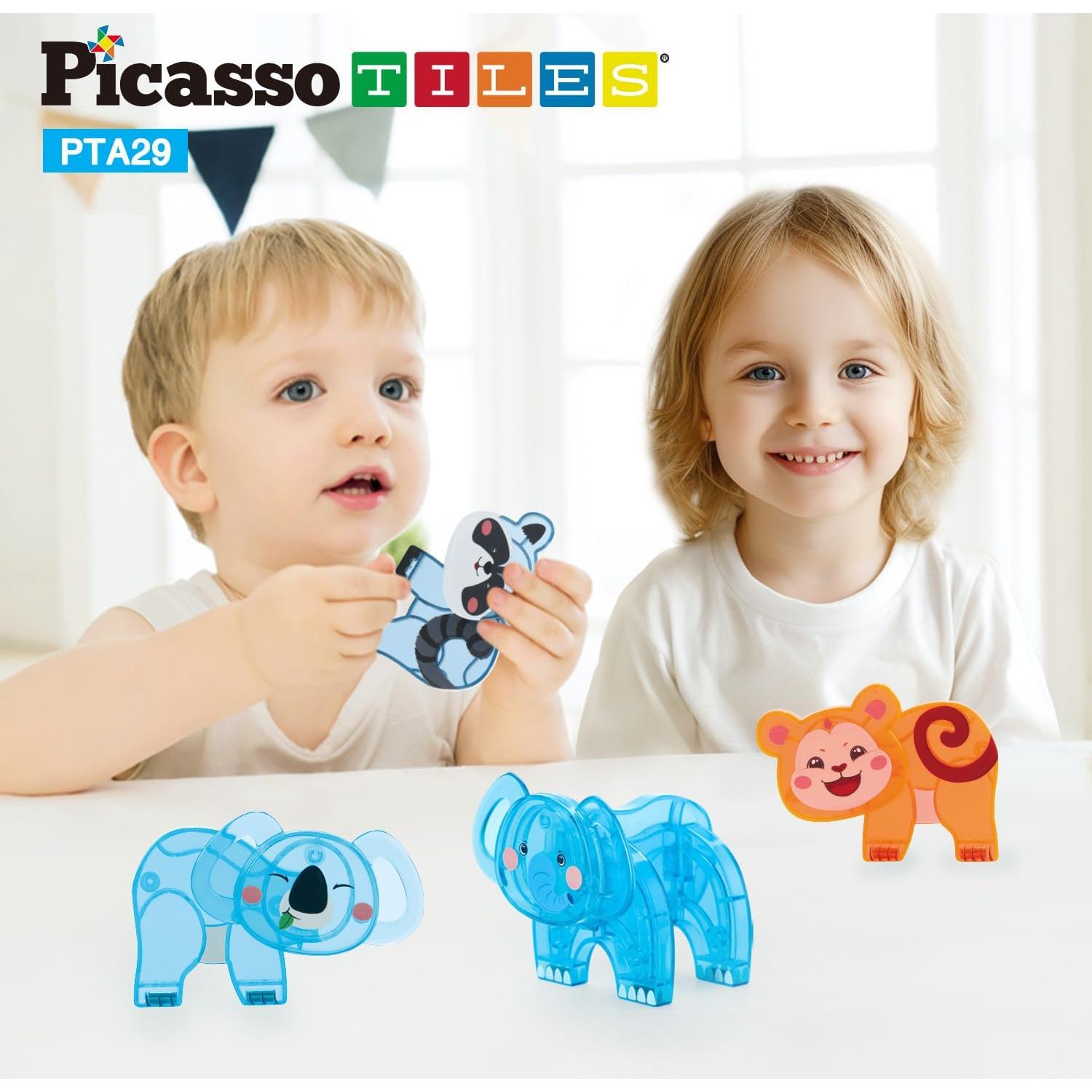 PicassoTiles Juego de Animales Magnéticos 4 Piezas 3+