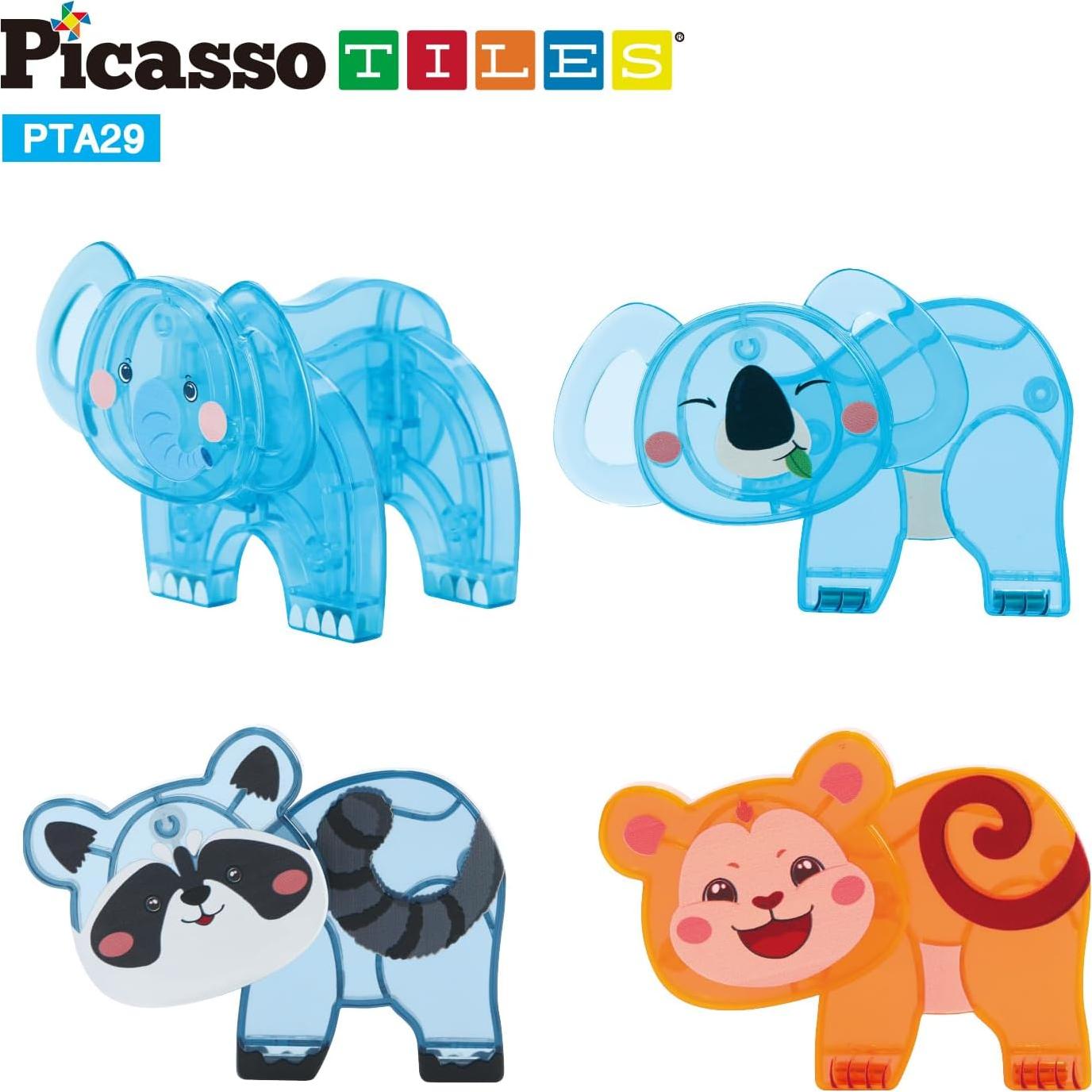 PicassoTiles Juego de Animales Magnéticos 4 Piezas 3+
