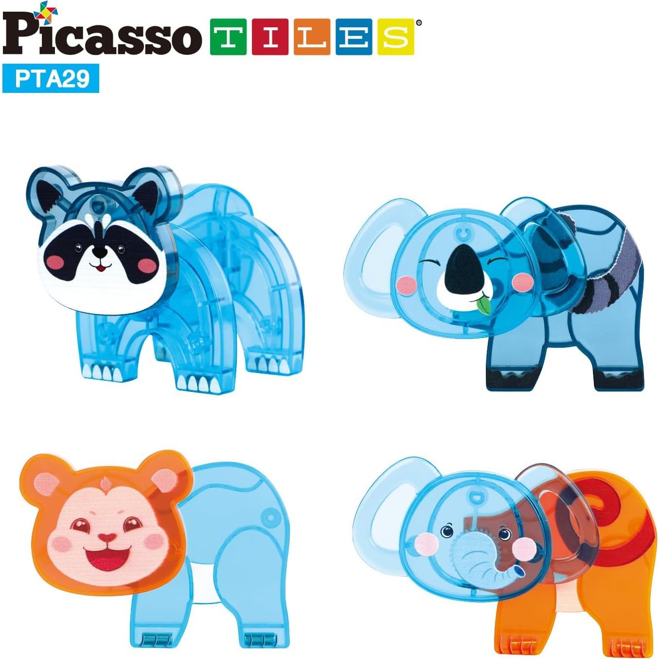 PicassoTiles Juego de Animales Magnéticos 4 Piezas 3+