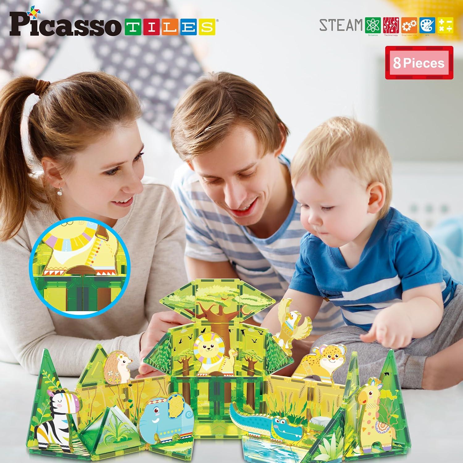PicassoTiles Bloques Magnéticos Safari 8 Figuras 0.22 kg