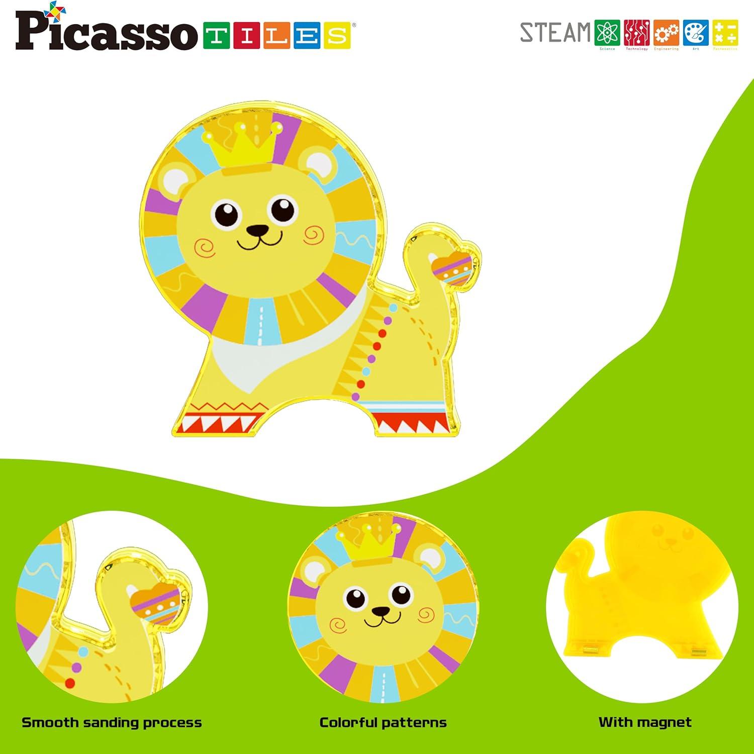 PicassoTiles Bloques Magnéticos Safari 8 Figuras 0.22 kg