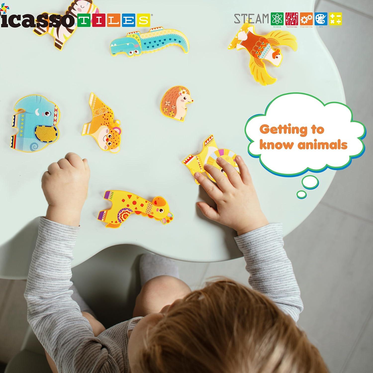 PicassoTiles Bloques Magnéticos Safari 8 Figuras 0.22 kg