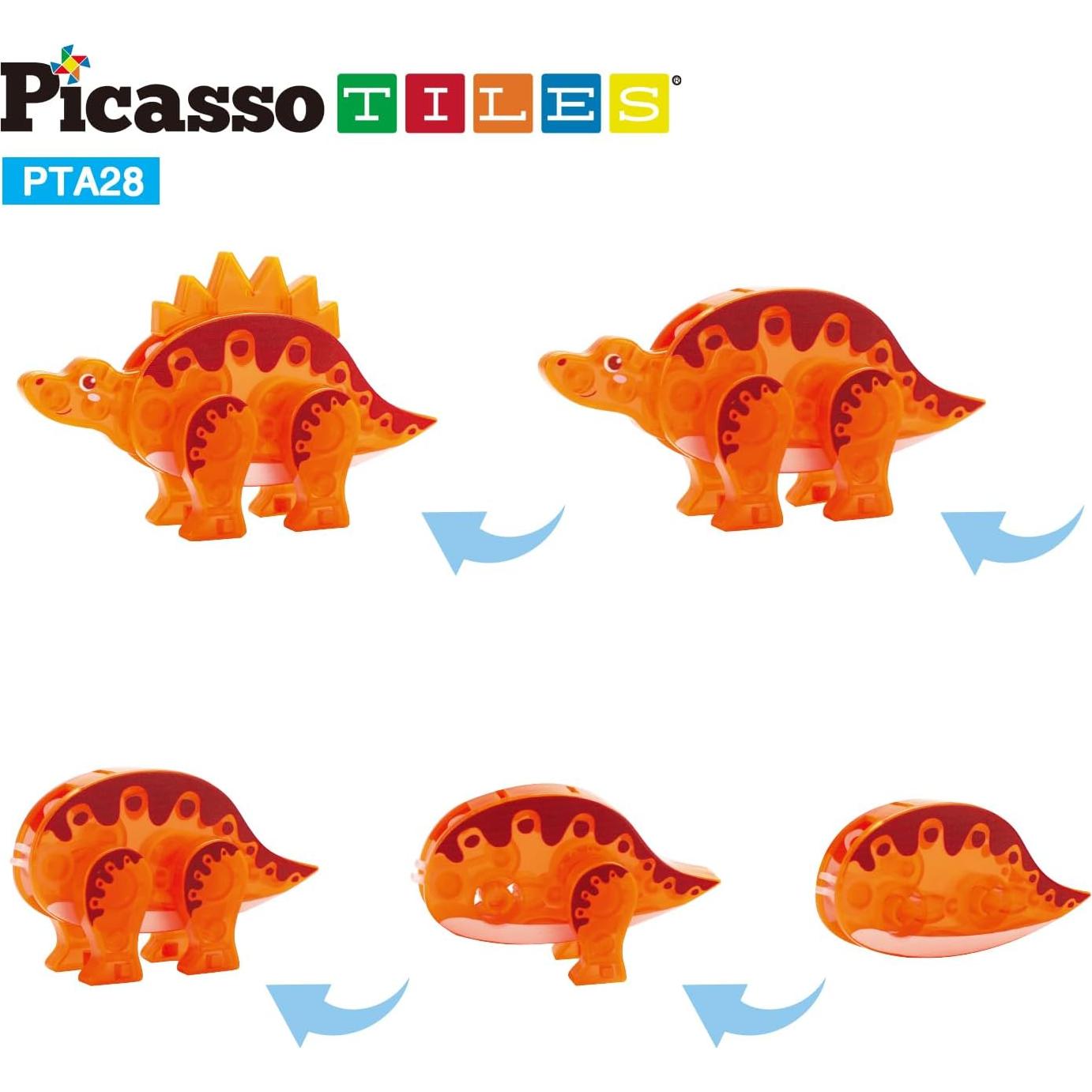 PicassoTiles Juego de Dinosaurios Magnéticos 5 Figuras STEM