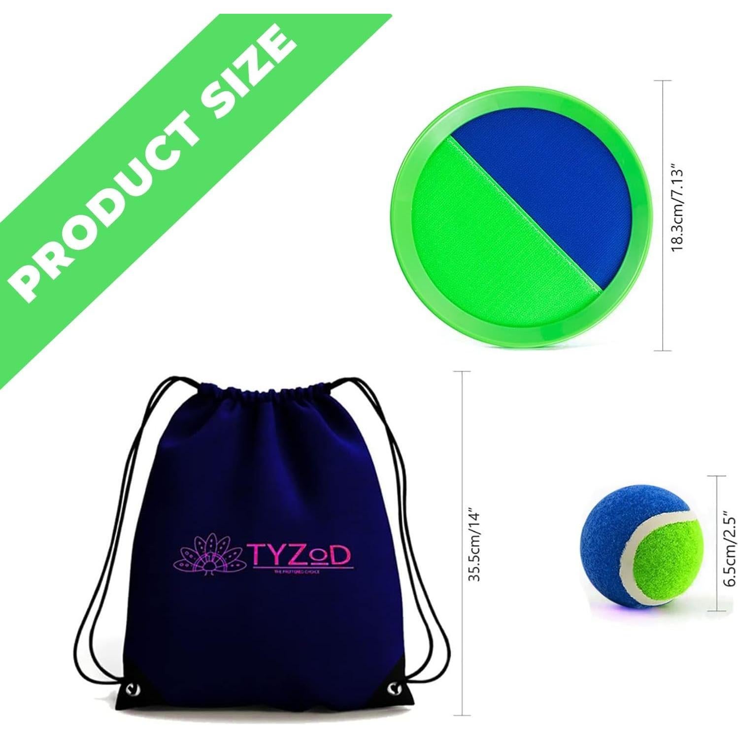 Juego de Lanzar y Atrapar TYZOD 6 Palas 3 Pelotas