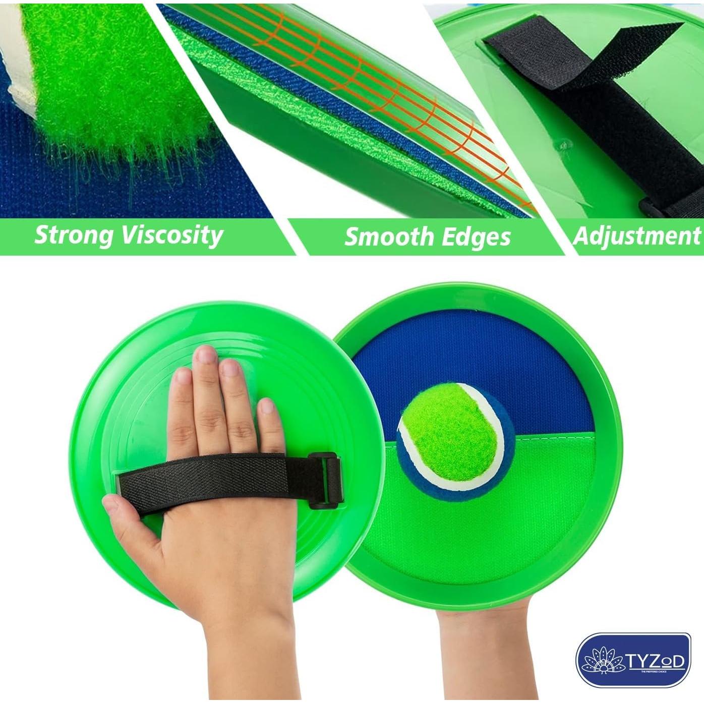 Juego de Lanzar y Atrapar TYZOD 6 Palas 3 Pelotas