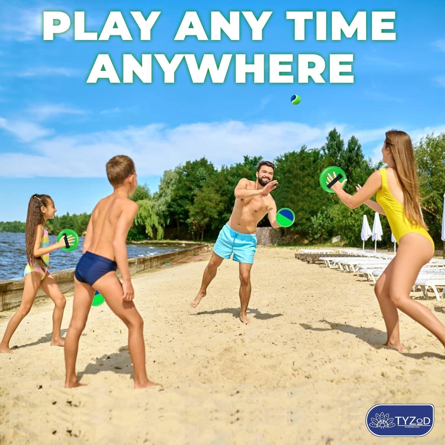 Juego de Lanzar y Atrapar TYZOD 6 Palas 3 Pelotas