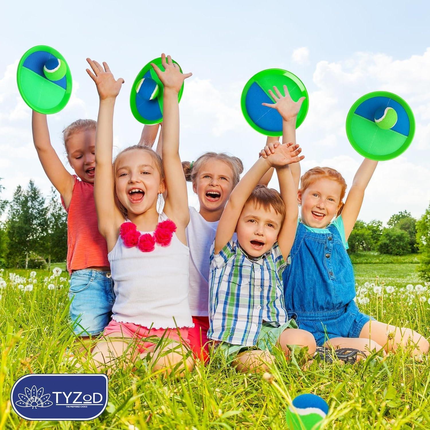 Juego de Lanzar y Atrapar TYZOD 6 Palas 3 Pelotas