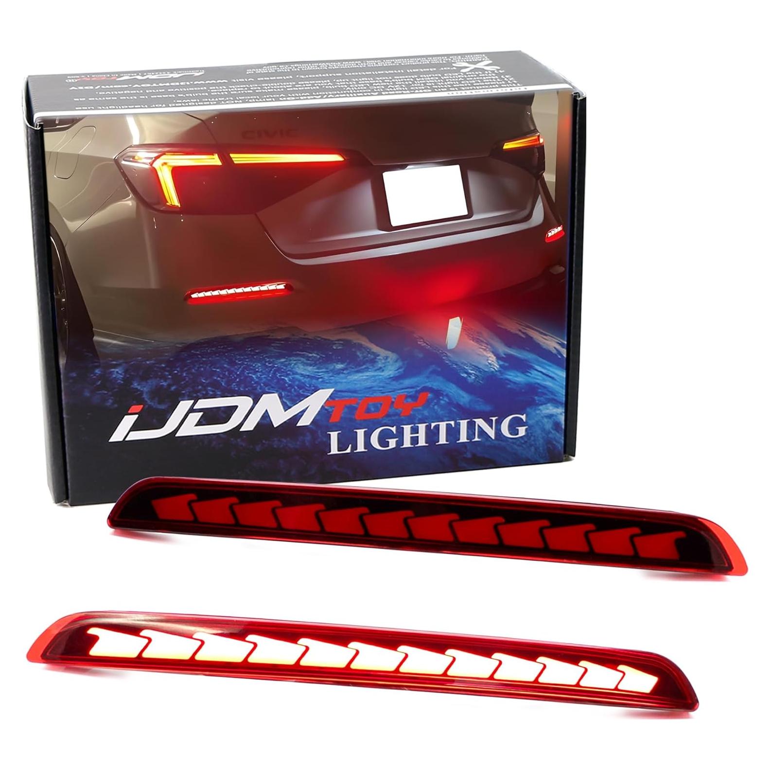 Luces LED Reflectoras Traseras iJDMTOY para Honda Civic 2022+