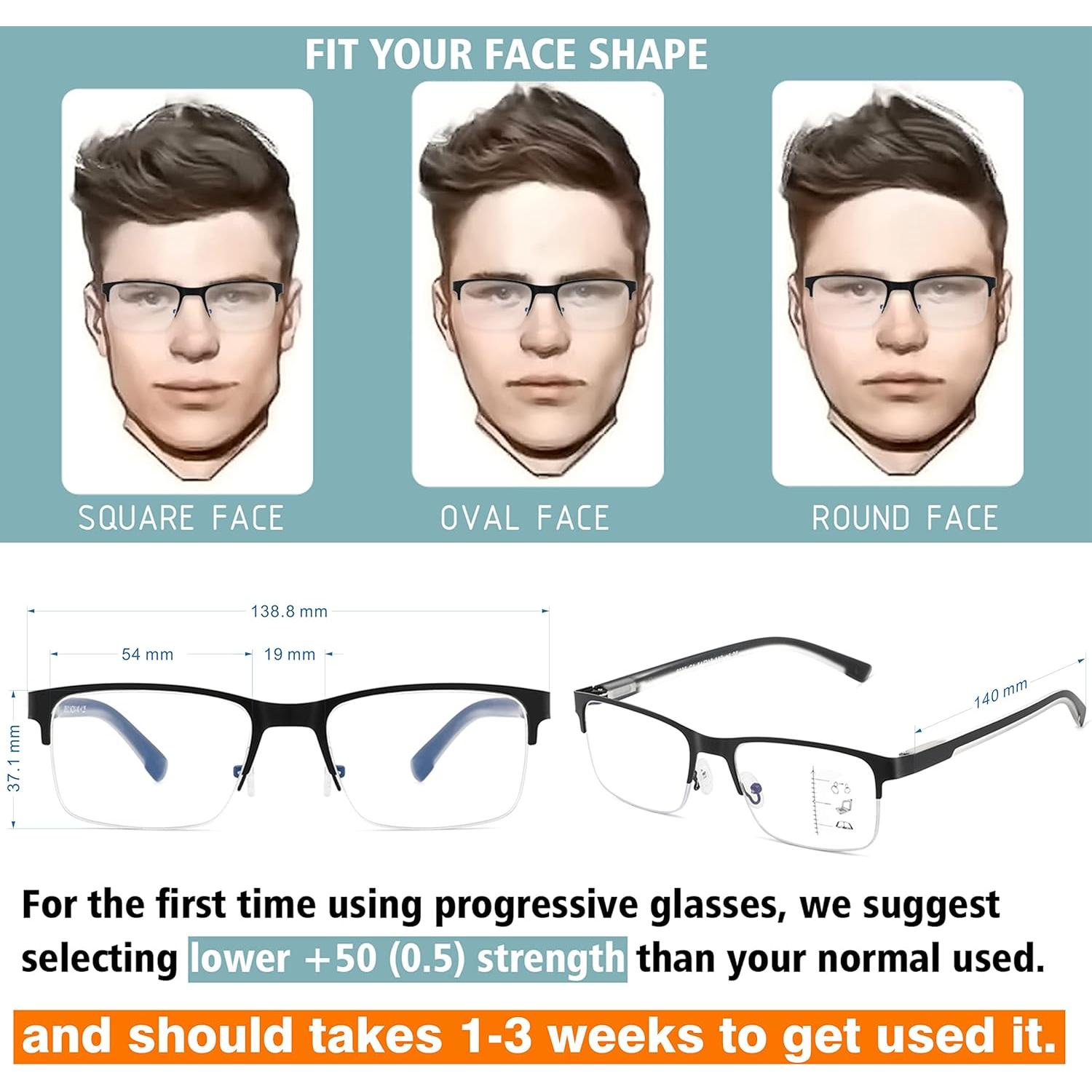 Gafas de lectura multifocal Sunamoy 1.0 con luz azul 2pk