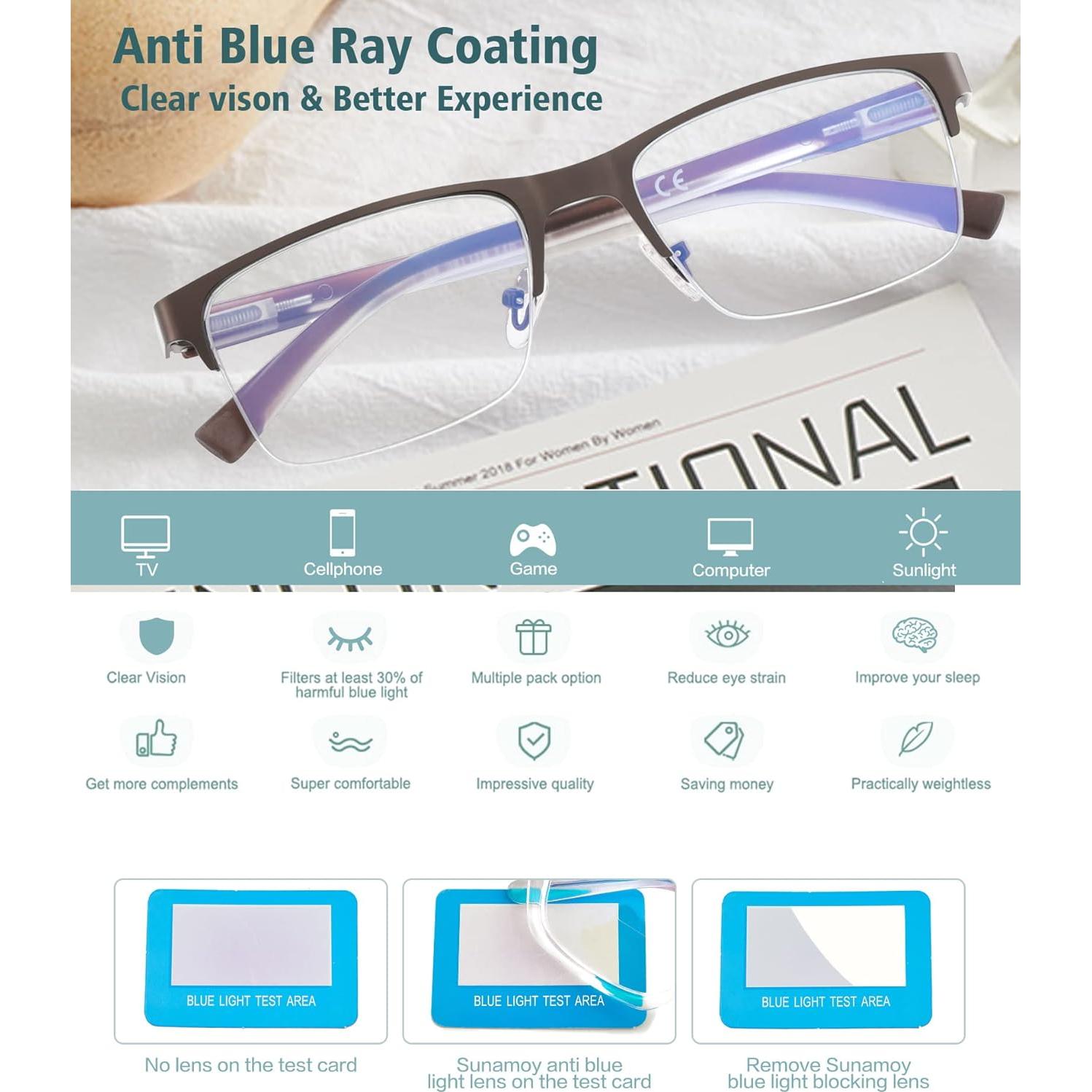 Gafas de lectura multifocal Sunamoy 1.5 sin línea 2pk