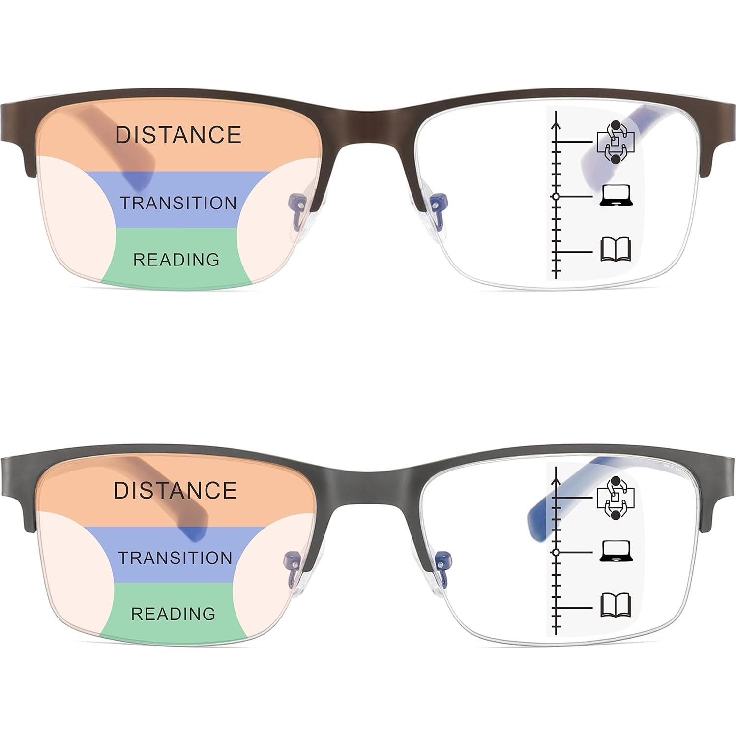 Gafas de lectura multifocales Sunamoy 1.25 sin línea 2pk