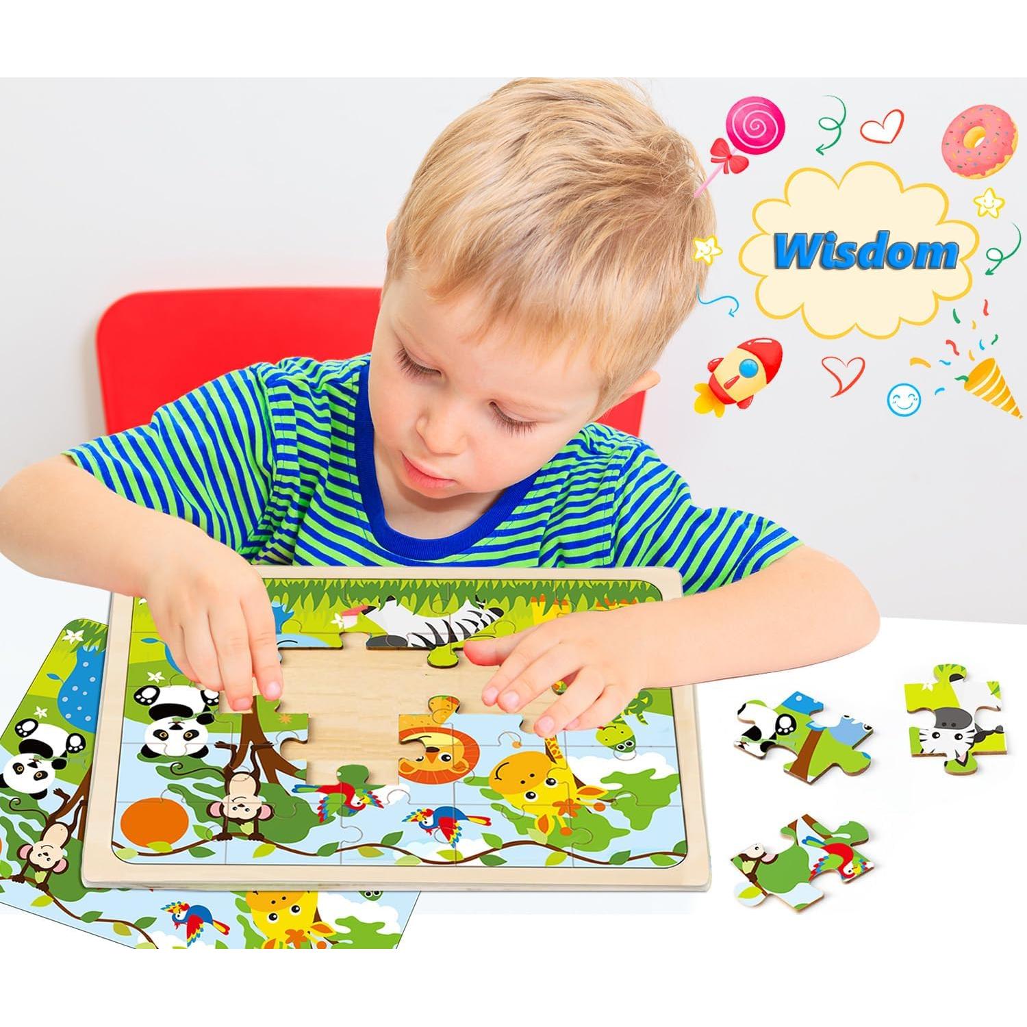 Rompecabezas de Madera MJBLKEREN 24 Piezas Educativos