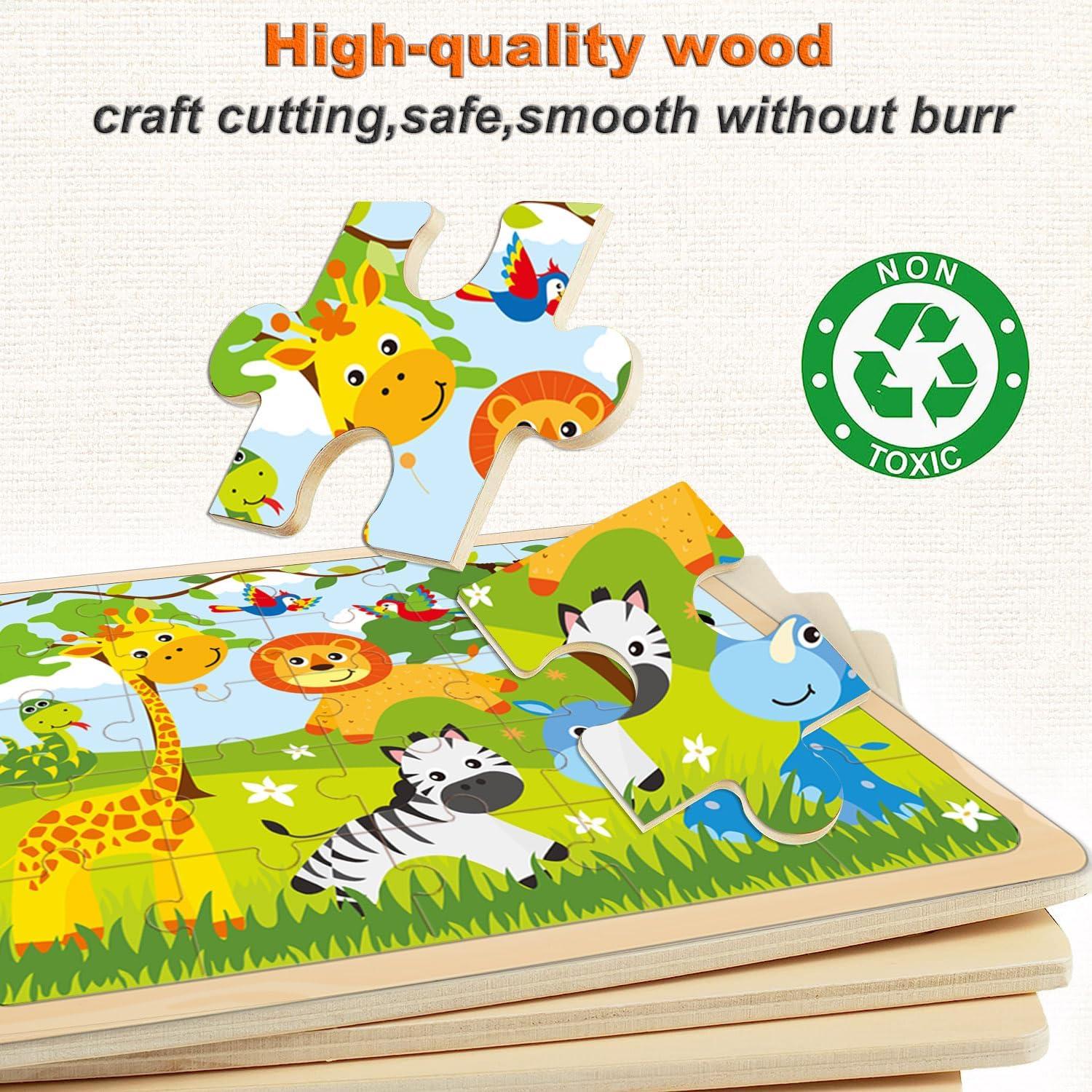 Rompecabezas de Madera MJBLKEREN 24 Piezas Educativos