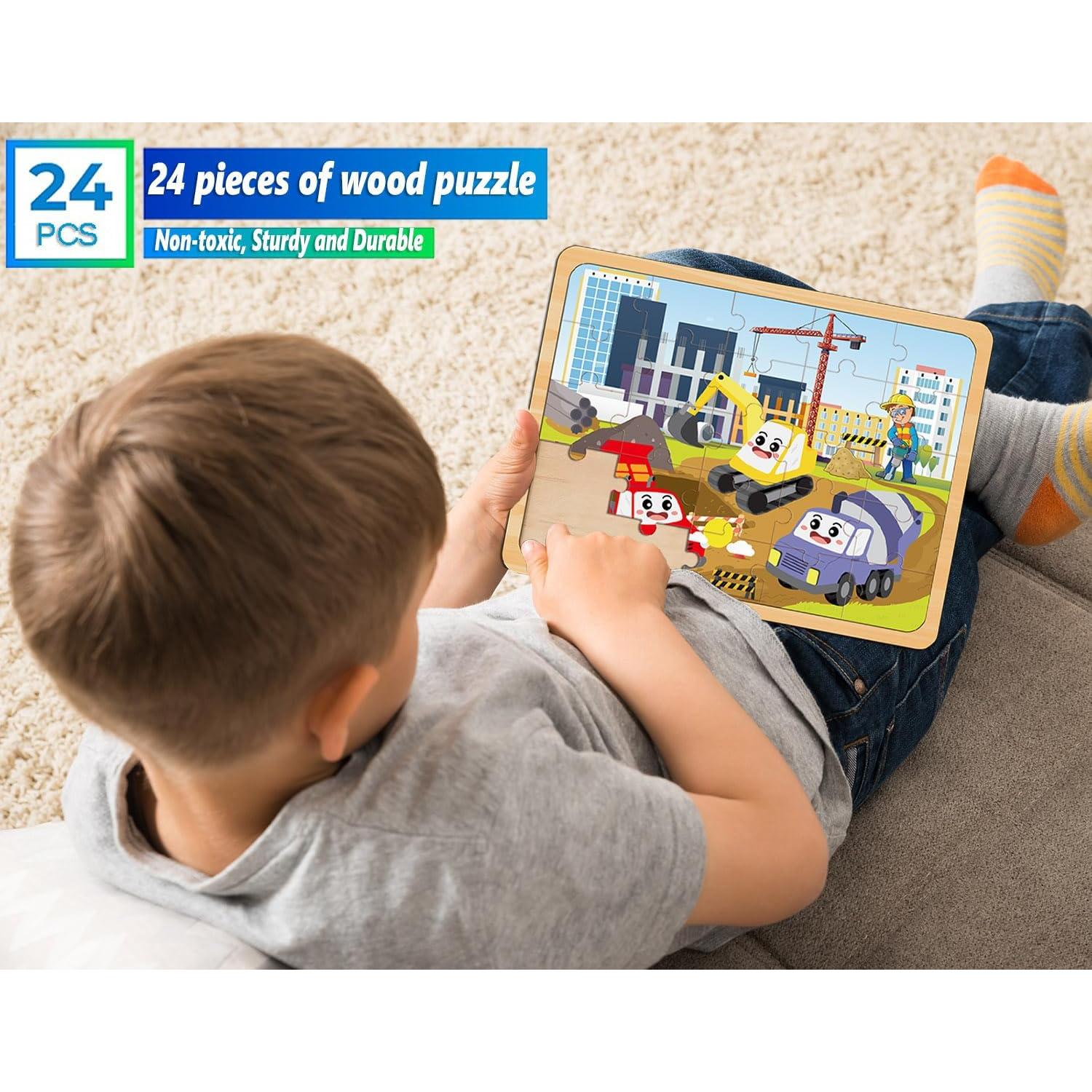 Rompecabezas de Madera MJBLKEREN 24 Piezas Educativos