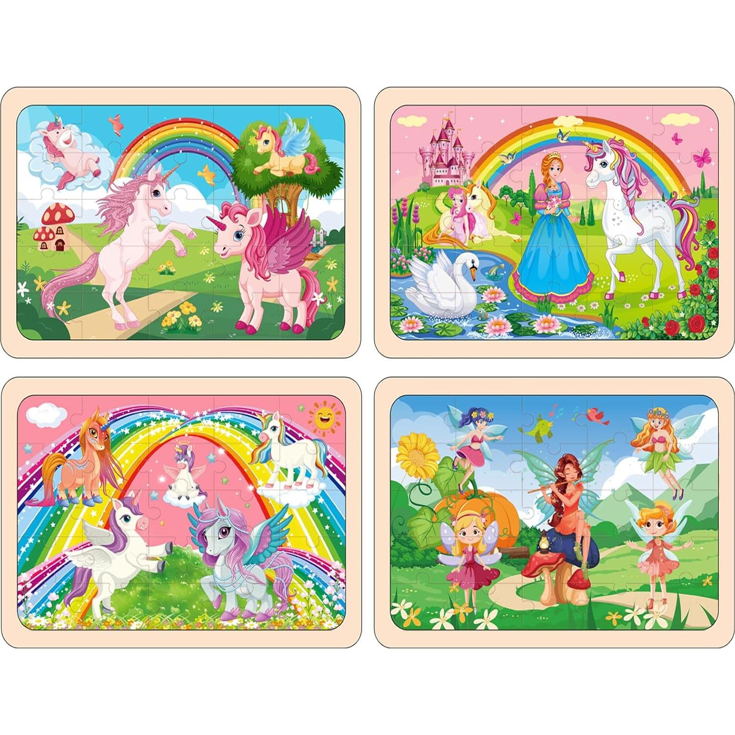 Rompecabezas de Madera MJBLKEREN 4 en 1 para Niños