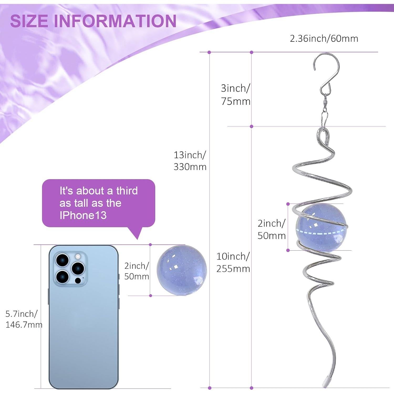 Esfera de Observación Eiryhope 33 cm Acero Inoxidable Púrpura