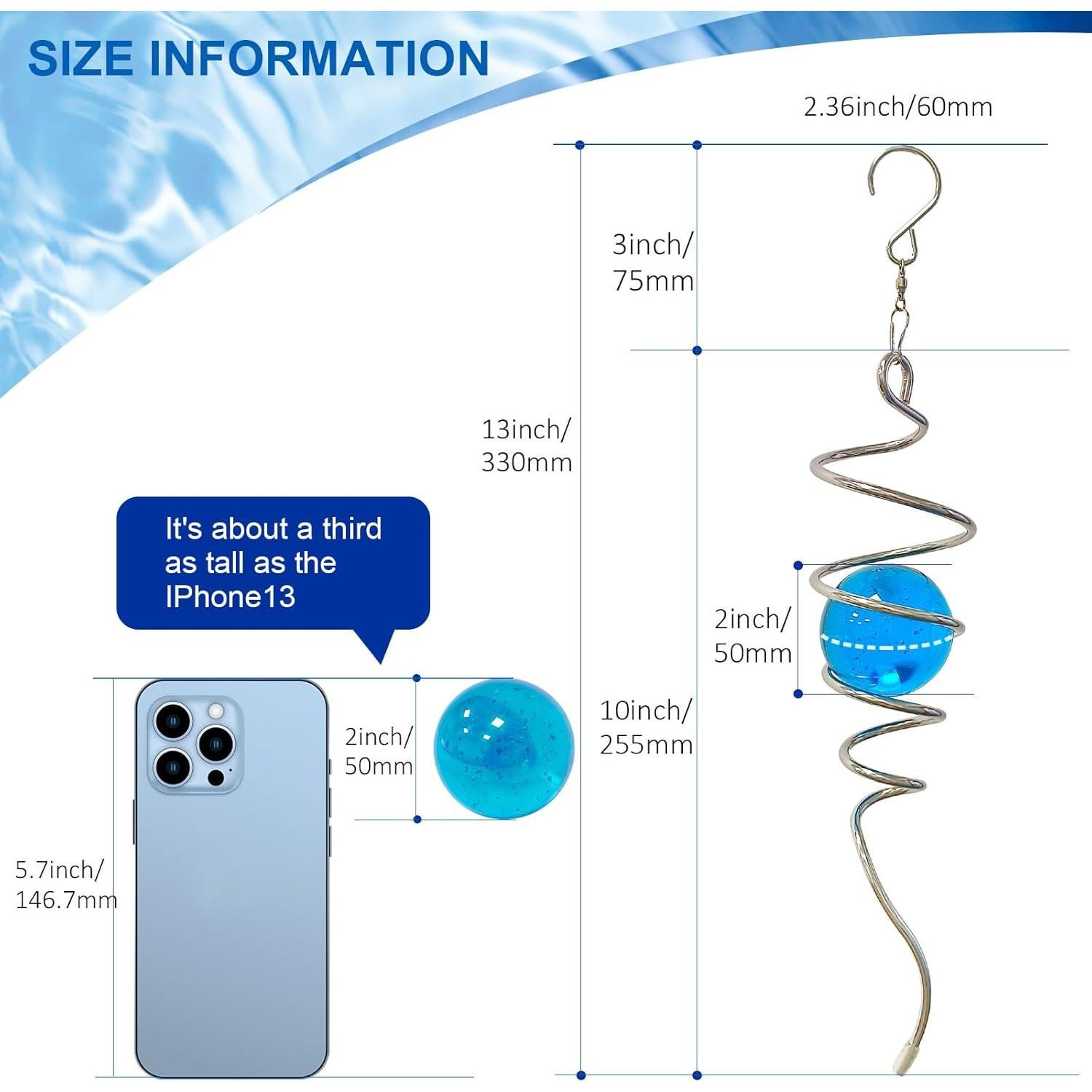 Esfera de Observación Eiryhope Azul 33cm Decoración Jardín